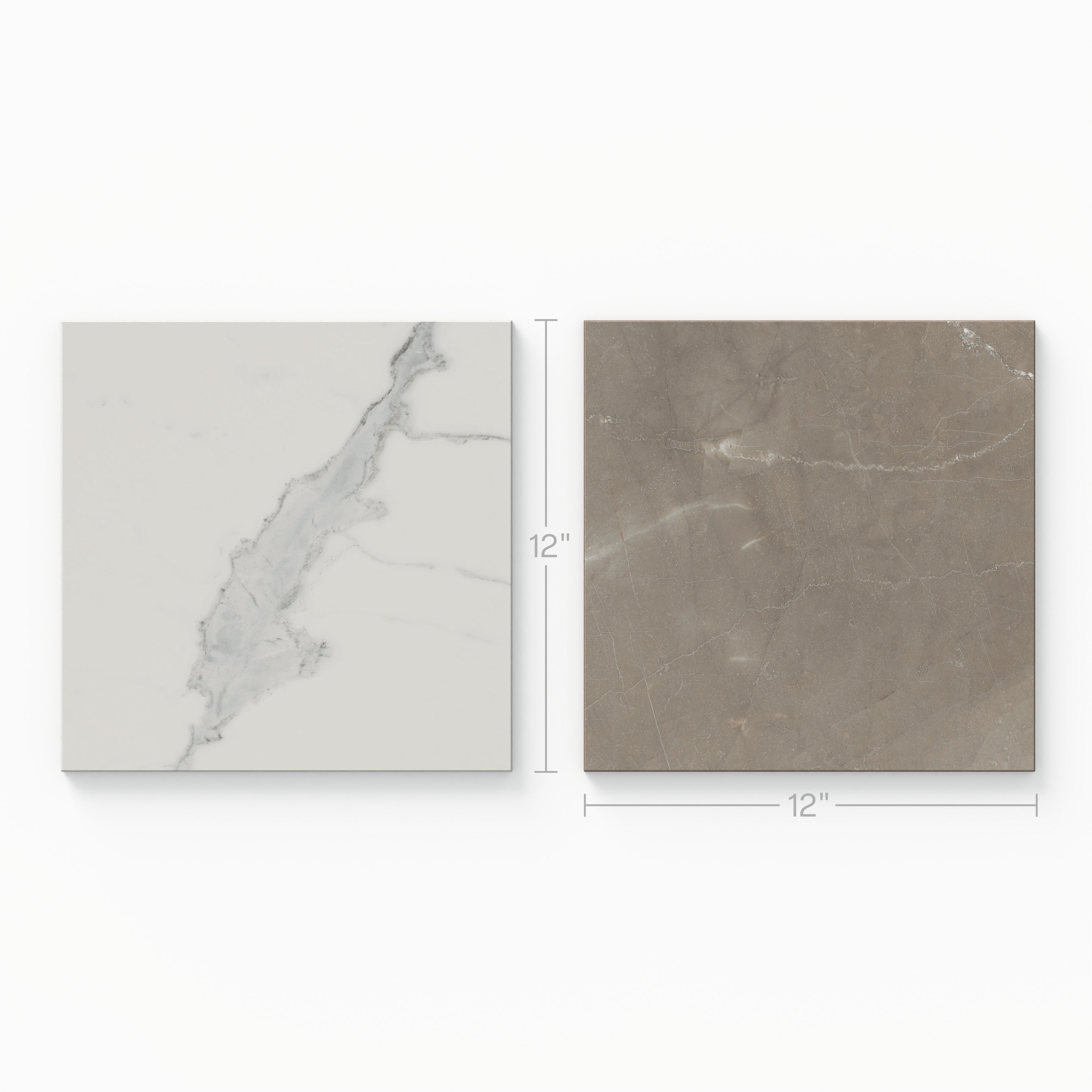 Leona 12x12 Checkerboard Polished Porcelain Tile in Calacatta and Amani Bronze