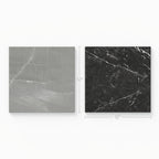 Leona 12x12 Checkerboard Polished Porcelain Tile in Amani Grey and Nero Marquina