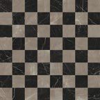 Leona 12x12 Checkerboard Matte Porcelain Tile in Amani Bronze and Nero Marquina