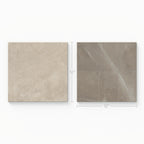 Leona 12x12 Checkerboard Polished Porcelain Tile in Marfil and Amani Bronze