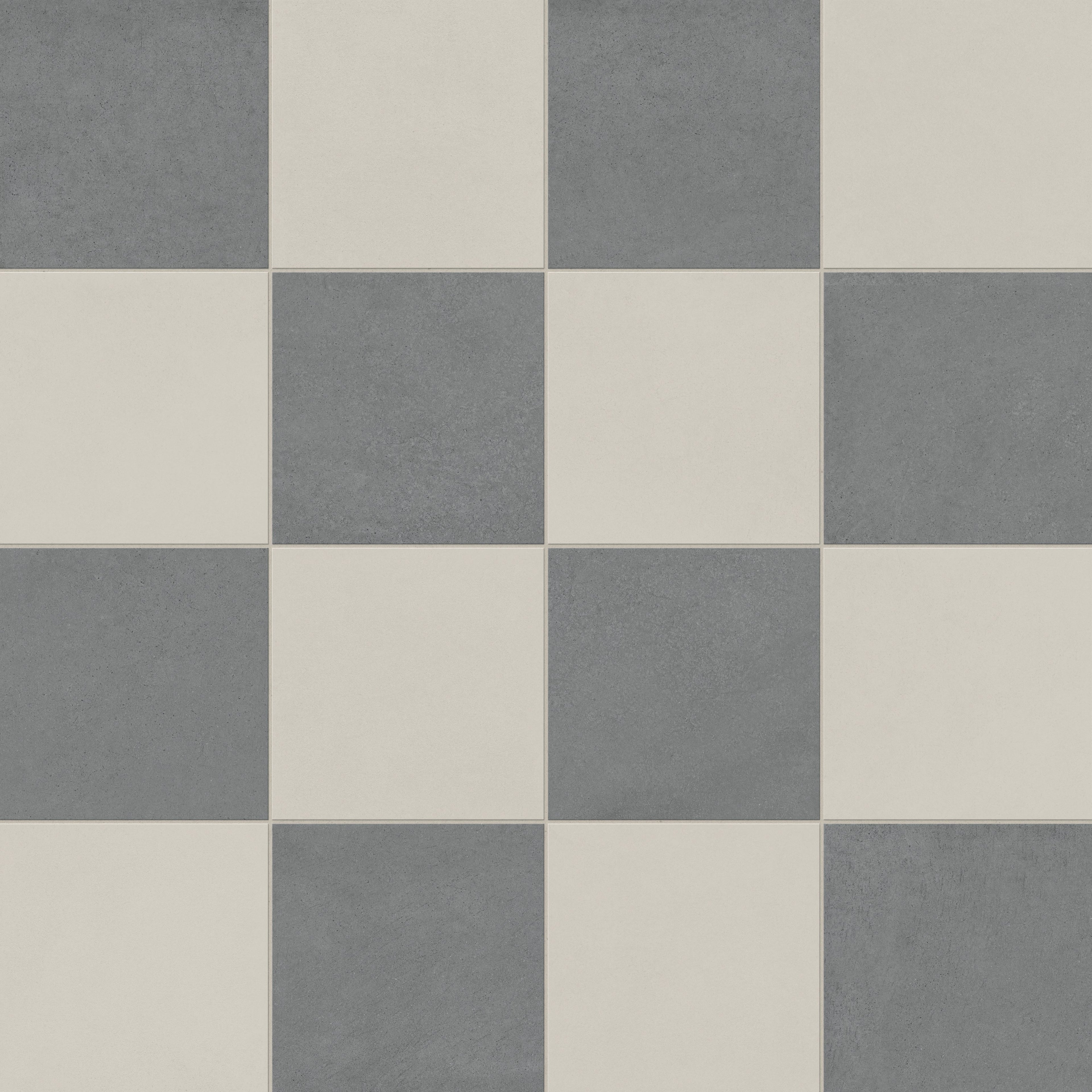 Palmer 12x12 Checkerboard Matte Porcelain Tile in White and Grey