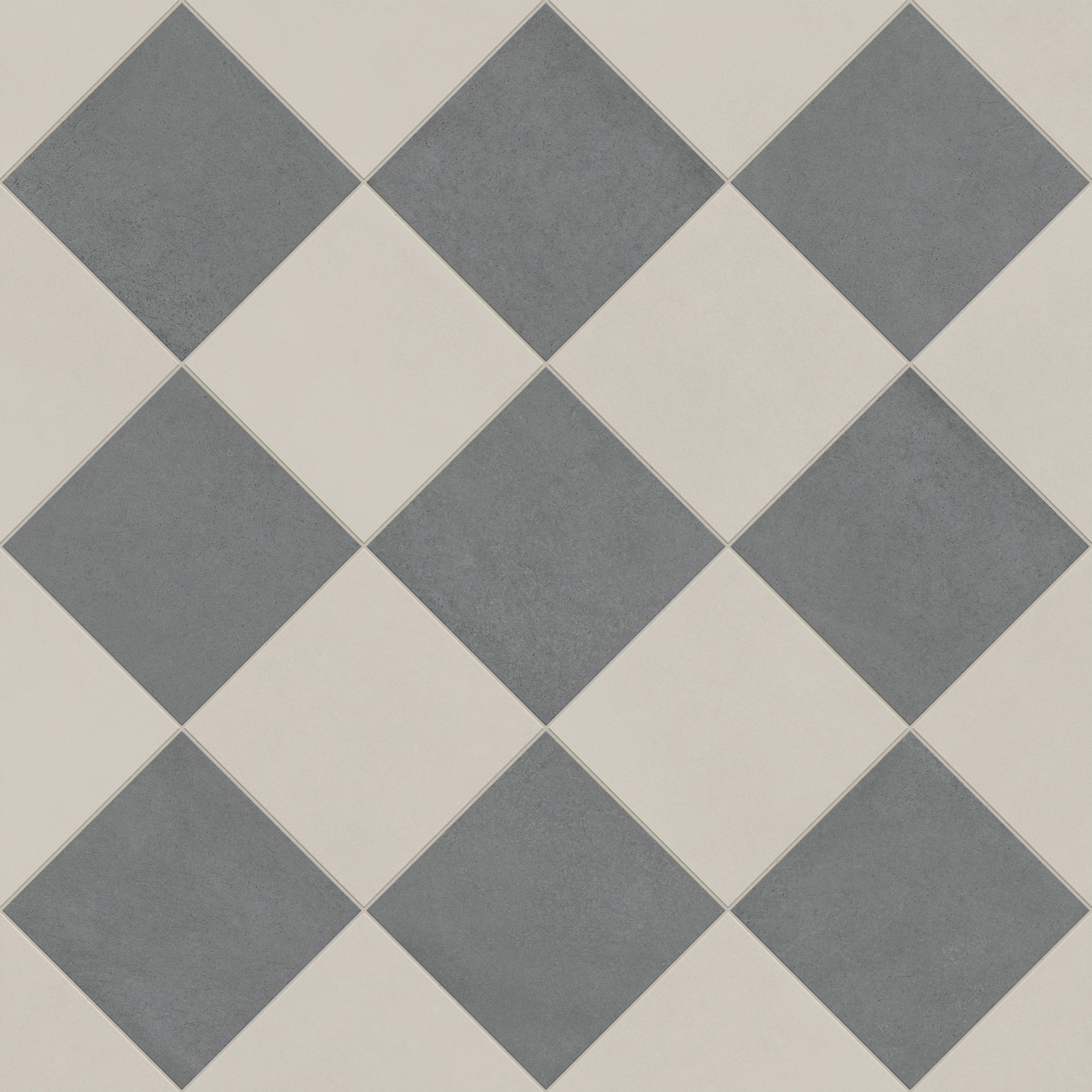 Palmer 12x12 Checkerboard Matte Porcelain Tile in White and Grey