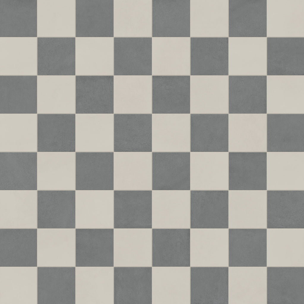 Palmer 12x12 Checkerboard Matte Porcelain Tile in White and Grey