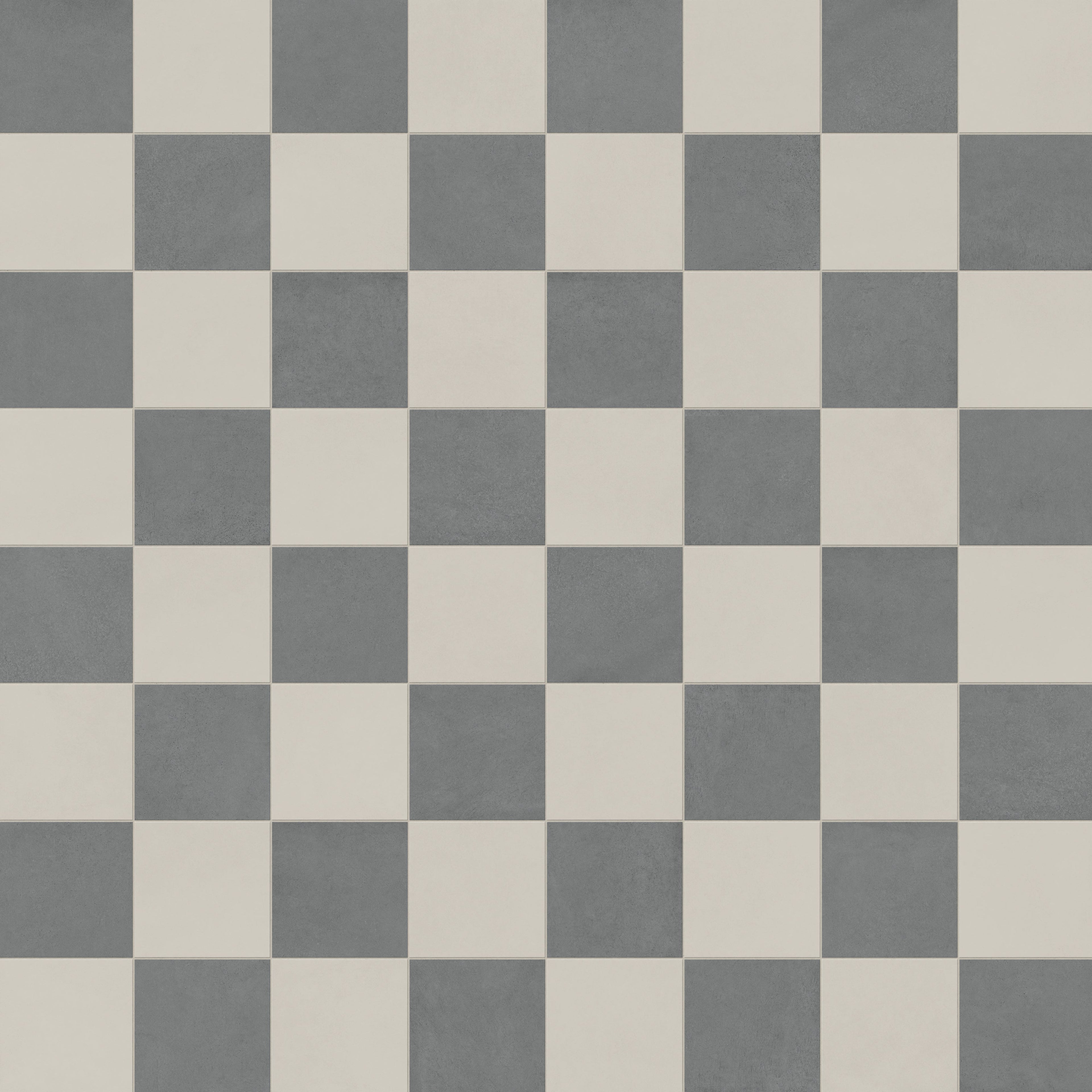 Palmer 12x12 Checkerboard Matte Porcelain Tile in White and Grey