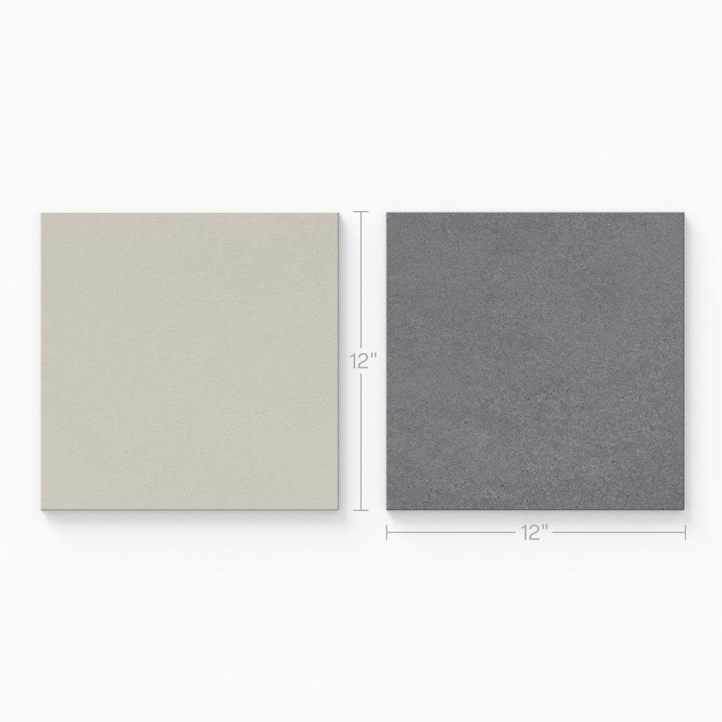 Palmer 12x12 Checkerboard Matte Porcelain Tile in White and Grey