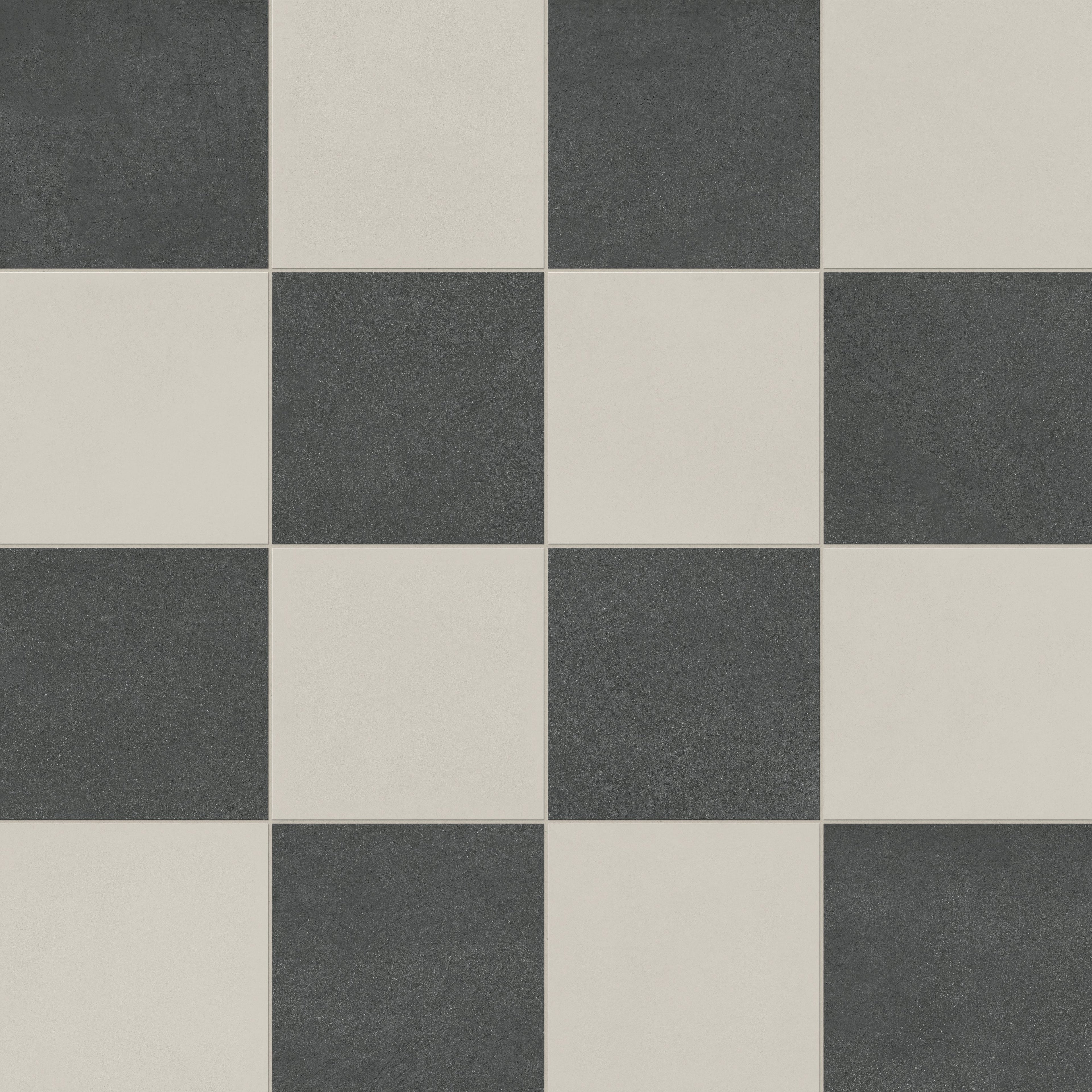 Palmer 12x12 Checkerboard Matte Porcelain Tile in White and Nero