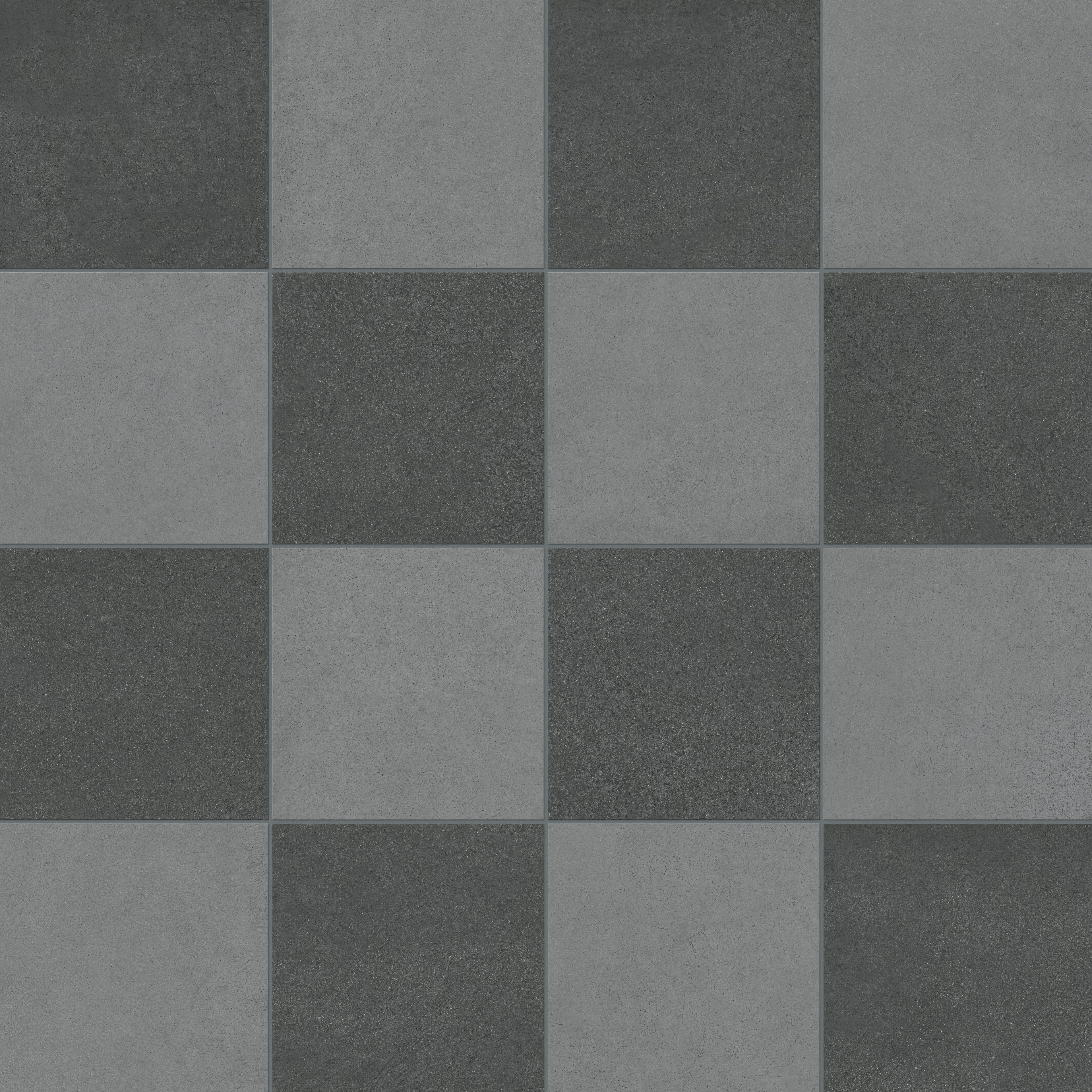 Palmer 12x12 Checkerboard Matte Porcelain Tile in Grey and Nero