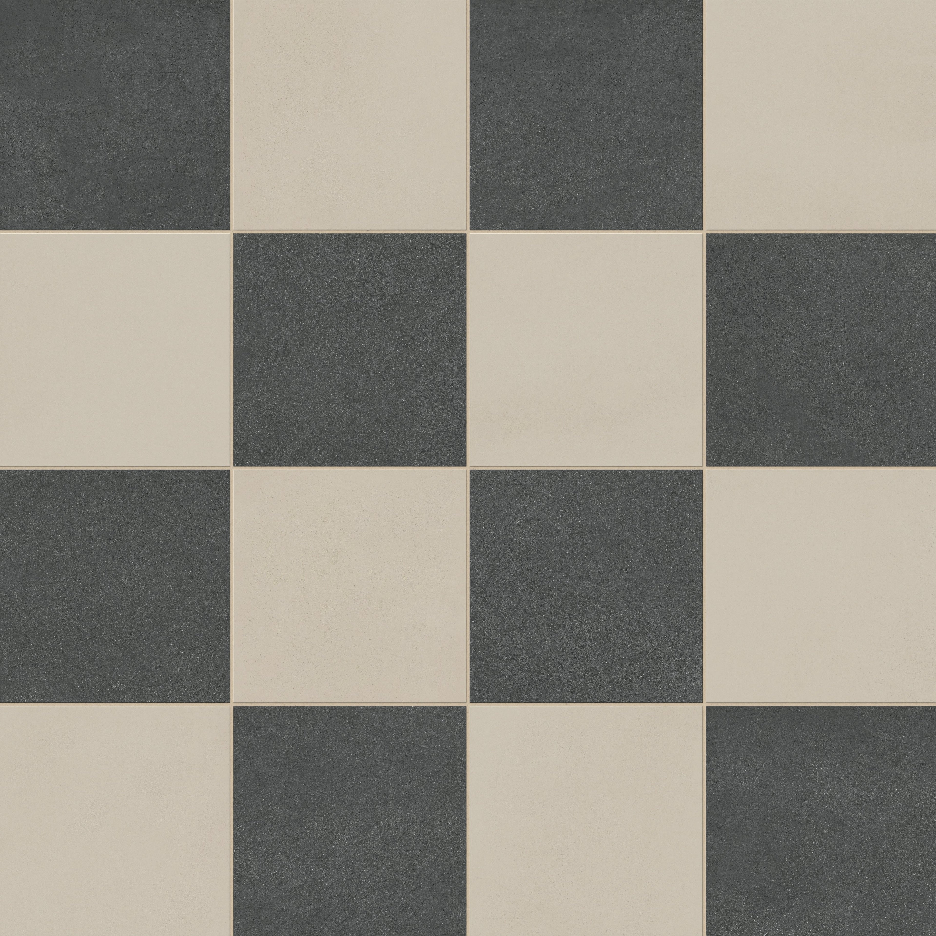 Palmer 12x12 Checkerboard Matte Porcelain Tile in Natural and Nero
