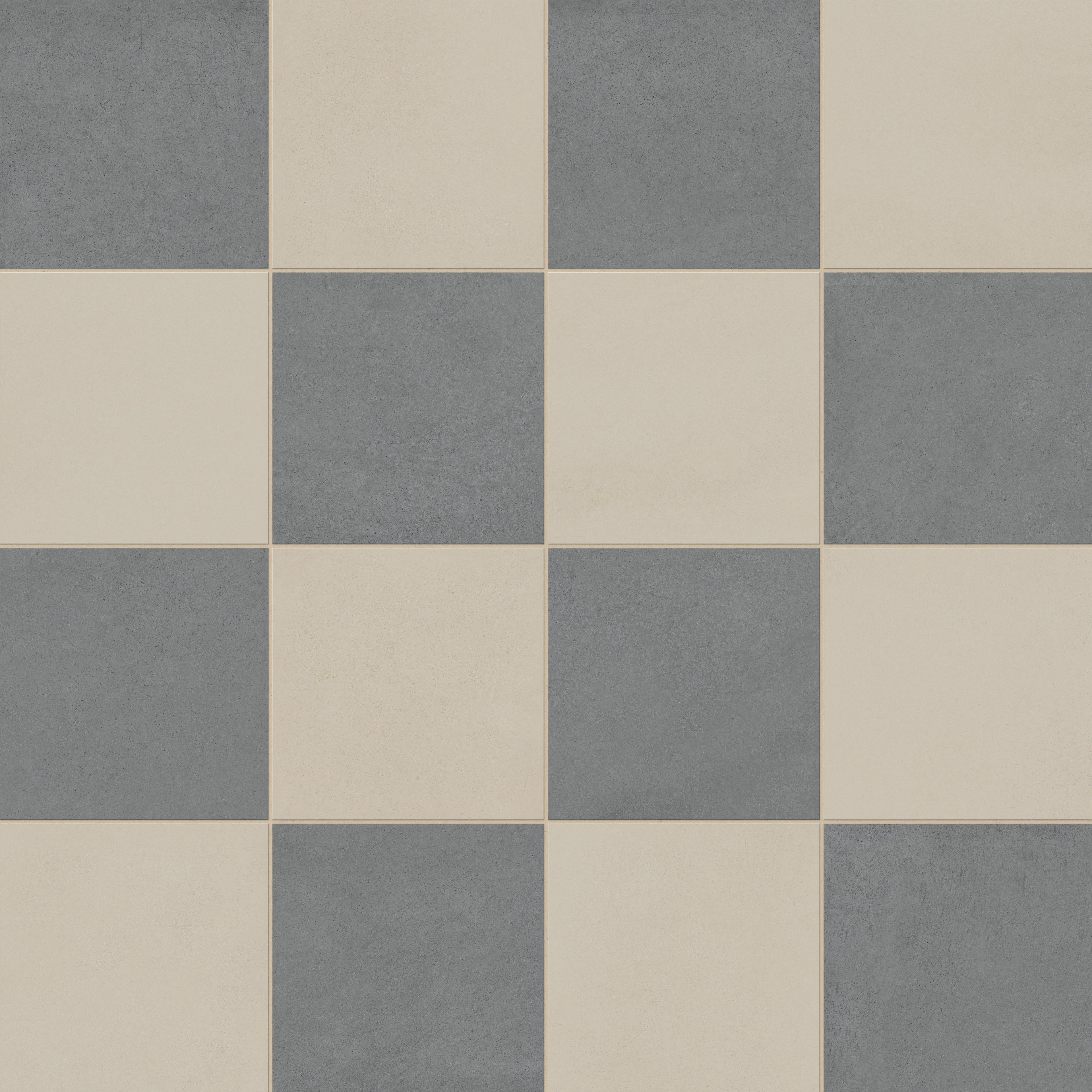 Palmer 12x12 Checkerboard Matte Porcelain Tile in Natural and Grey