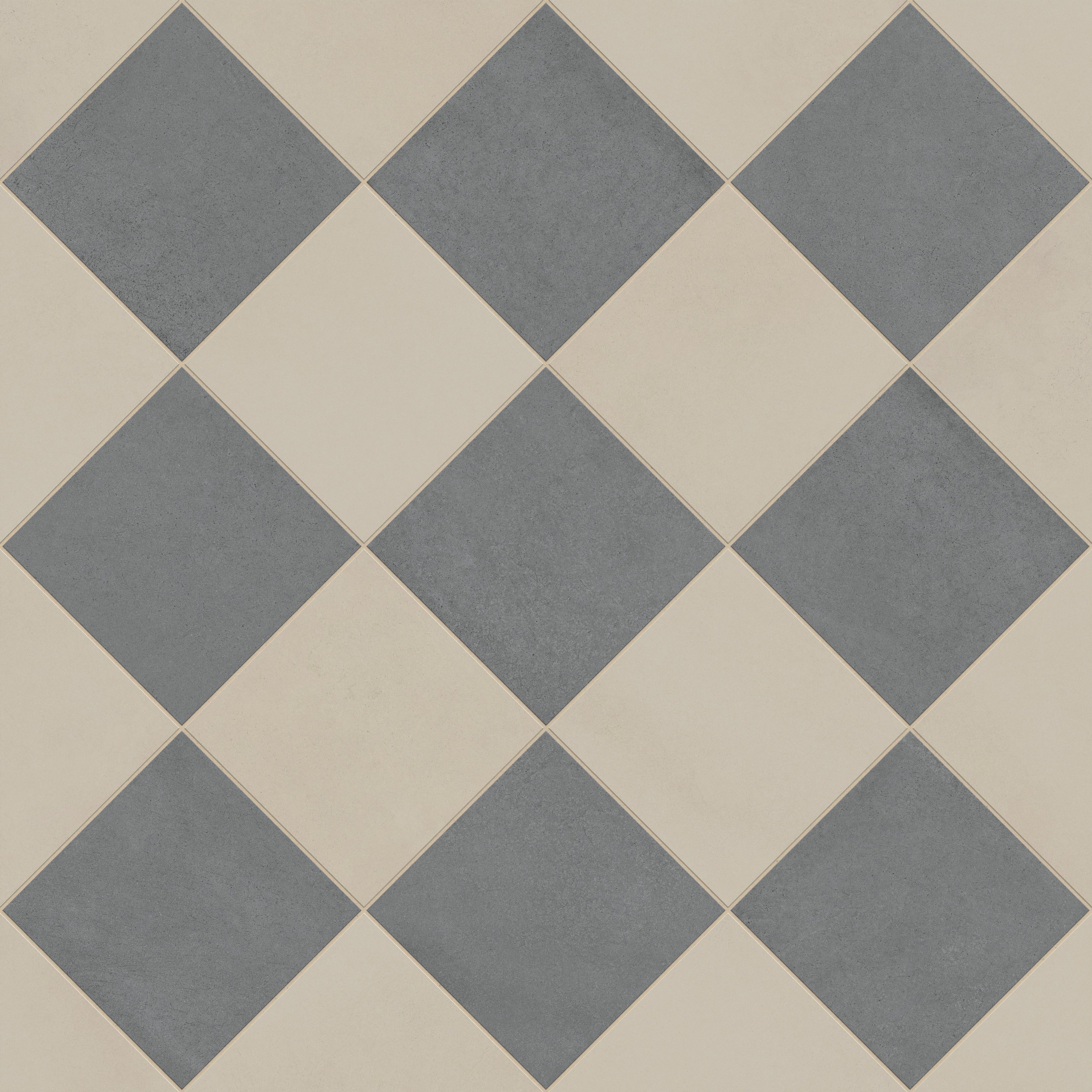 Palmer 12x12 Checkerboard Matte Porcelain Tile in Natural and Grey