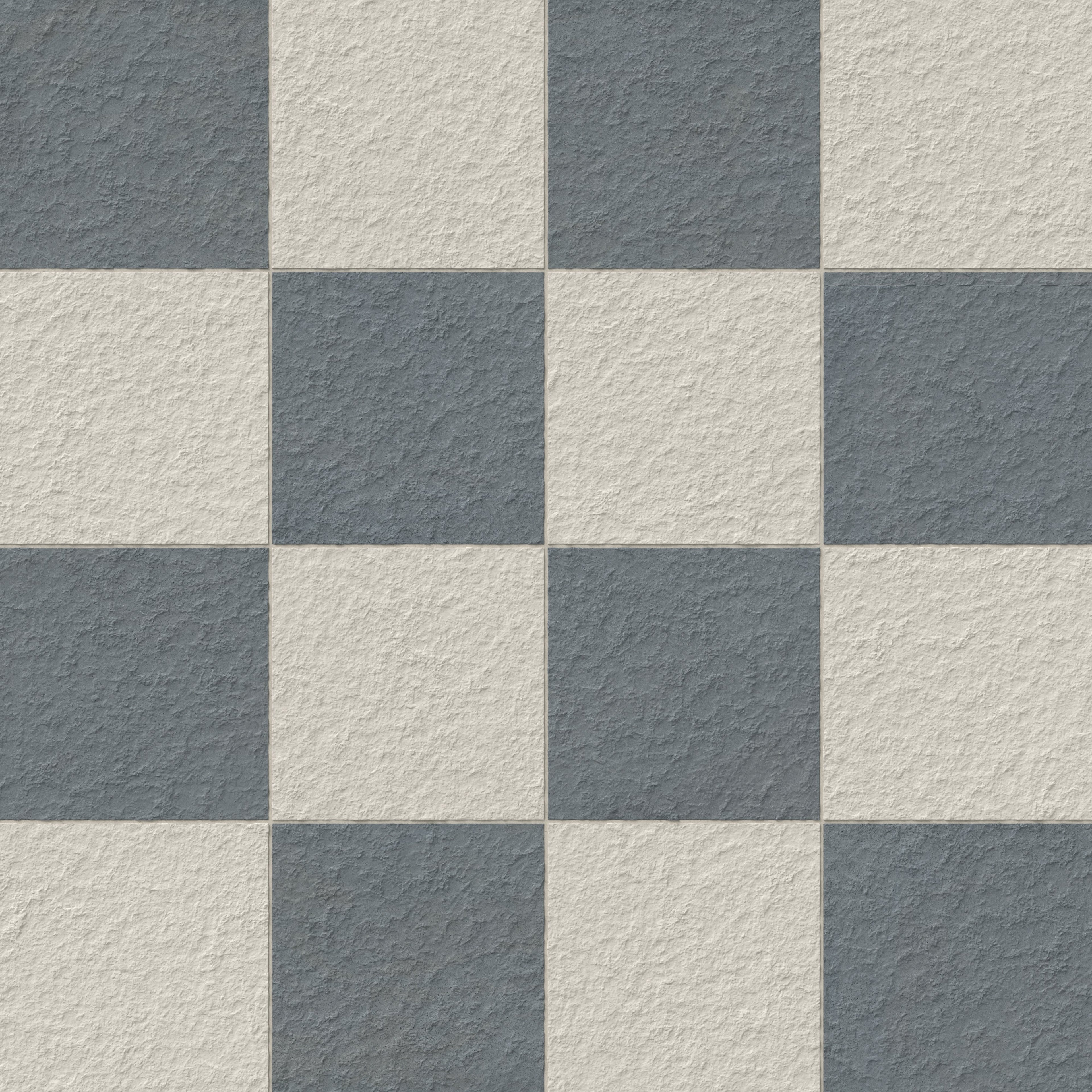 Palmer 12x12 Checkerboard Raw Porcelain Tile in White and Ocean Blue