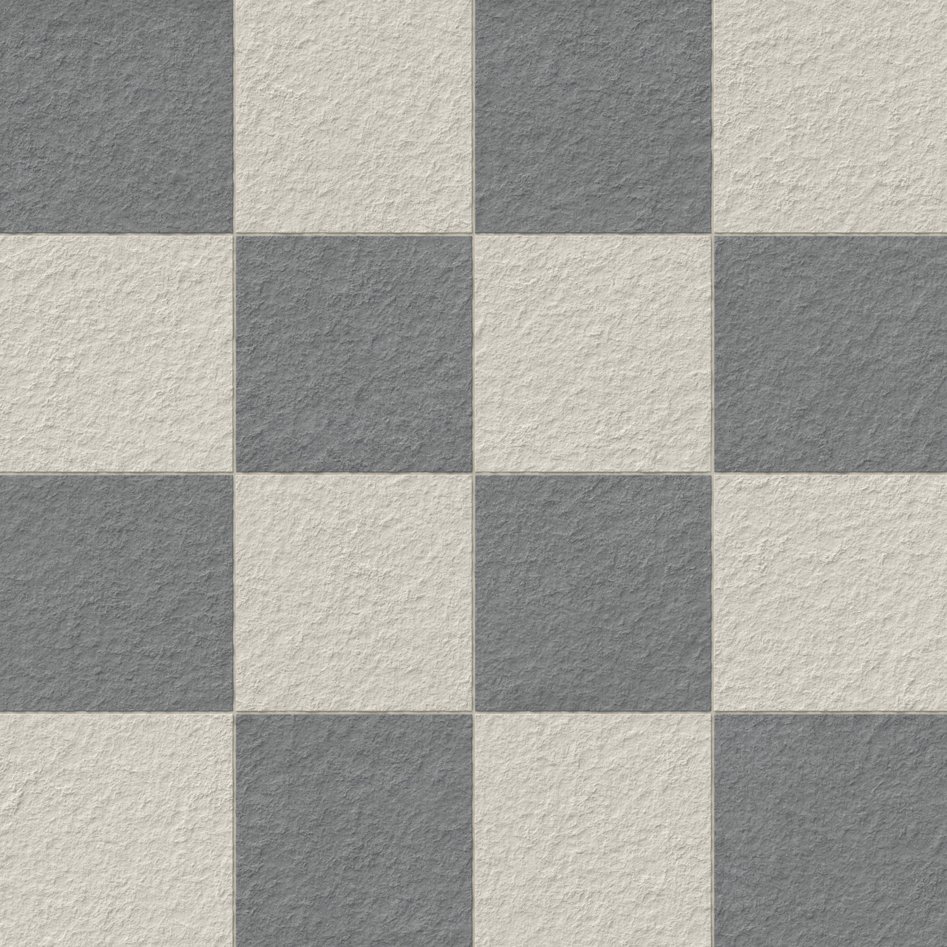 Palmer 12x12 Checkerboard Raw Porcelain Tile in White and Grey