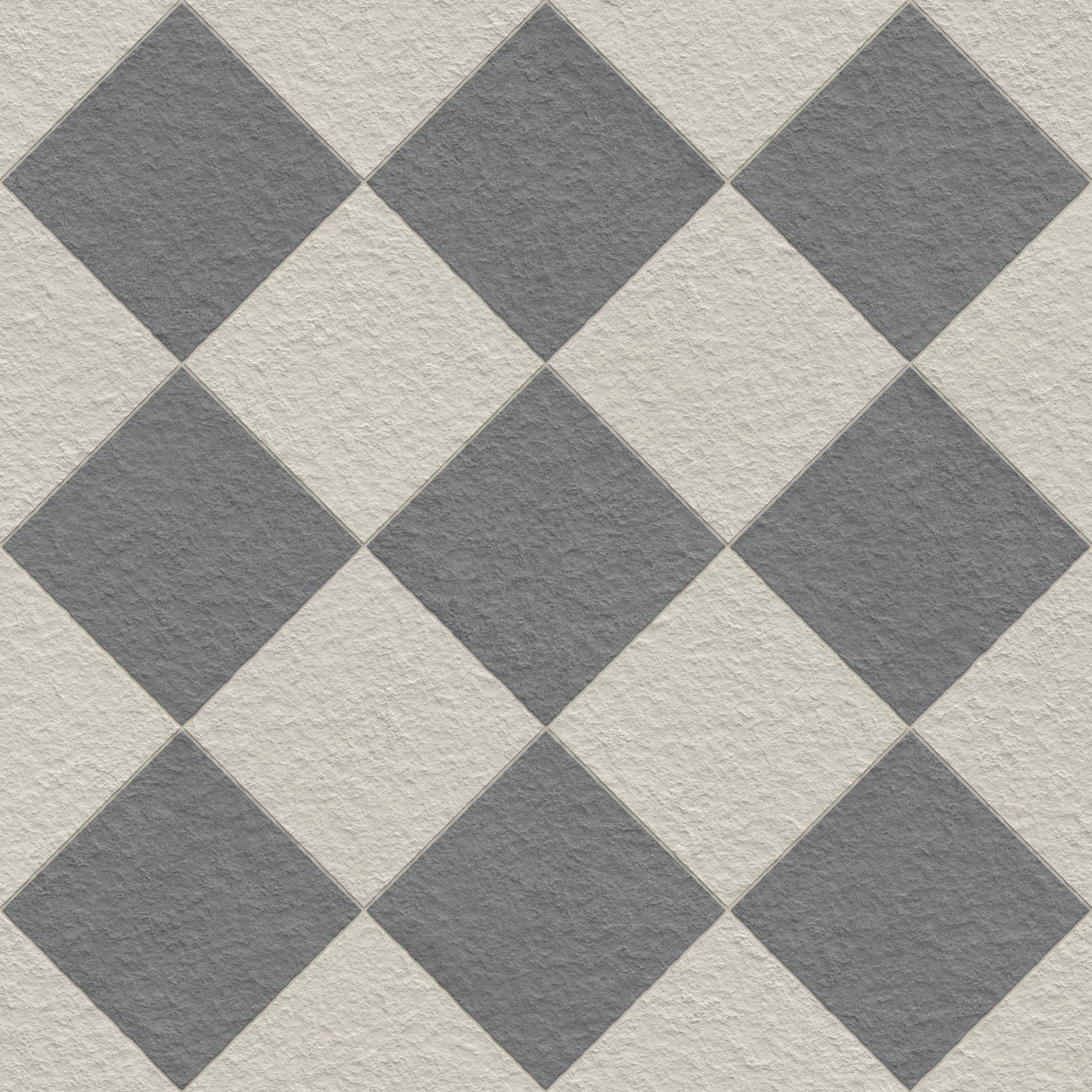 Palmer 12x12 Checkerboard Raw Porcelain Tile in White and Grey