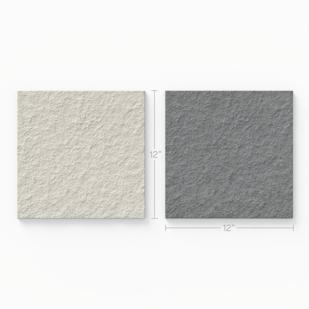 Palmer 12x12 Checkerboard Raw Porcelain Tile in White and Grey