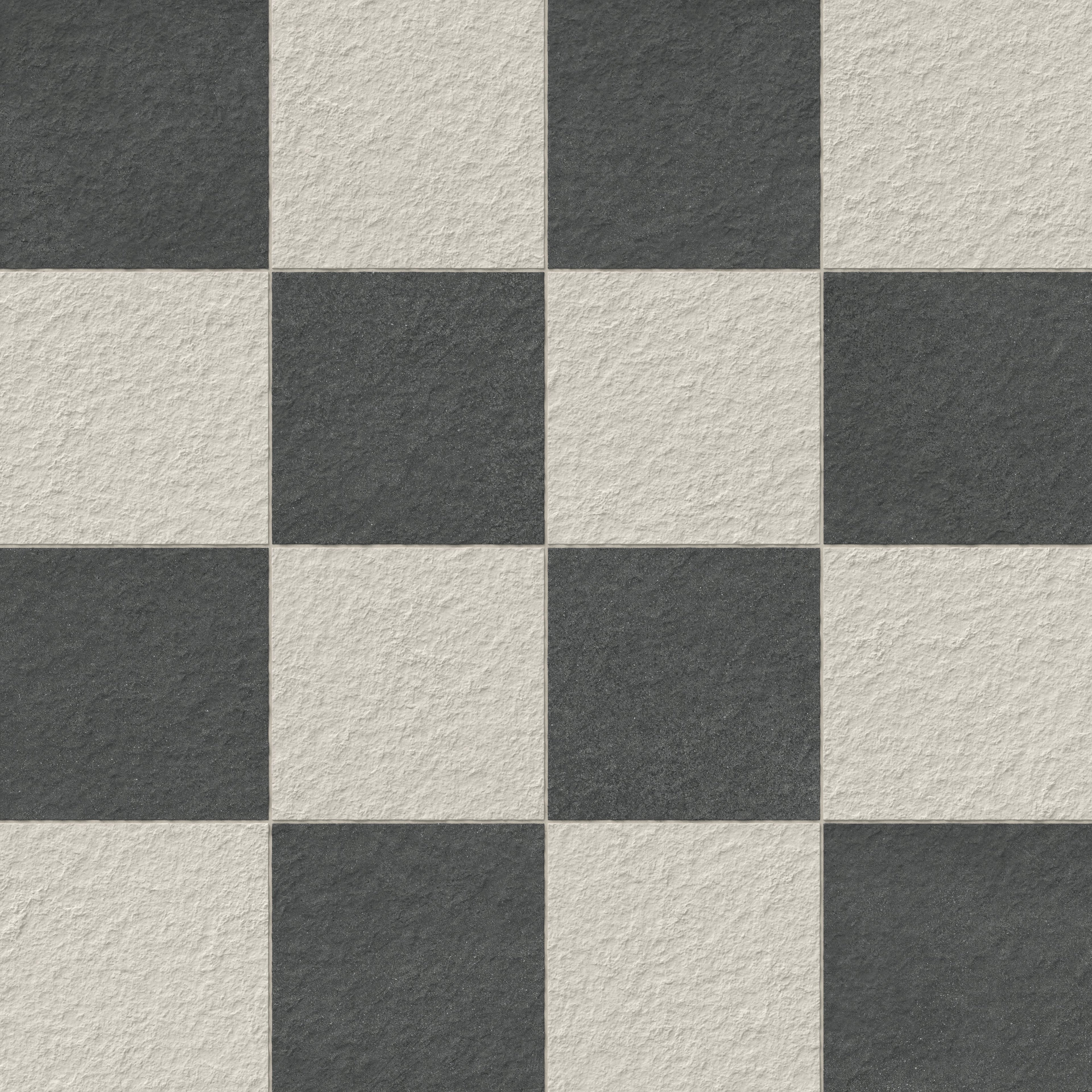 Palmer 12x12 Checkerboard Raw Porcelain Tile in White and Nero