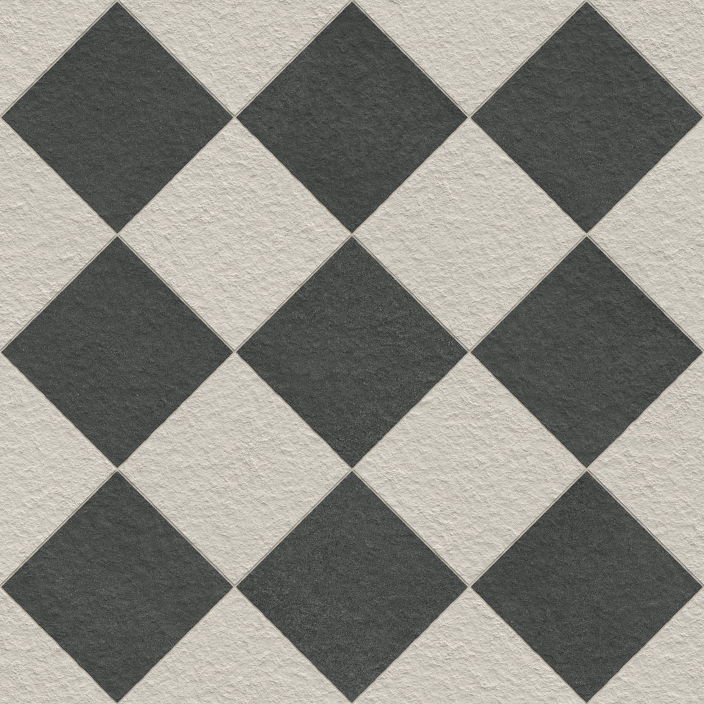 Palmer 12x12 Checkerboard Raw Porcelain Tile in White and Nero