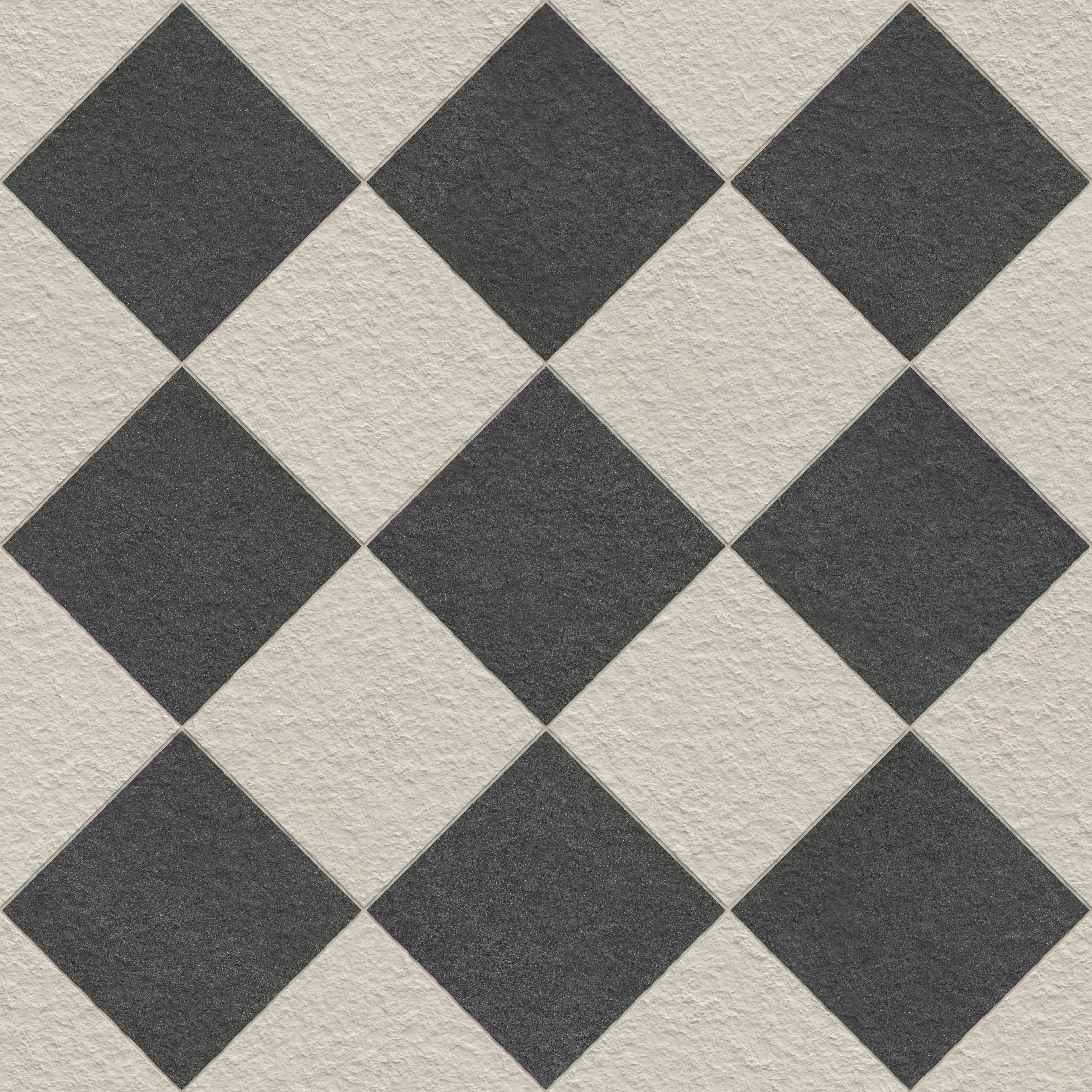 Palmer 12x12 Checkerboard Raw Porcelain Tile in White and Nero
