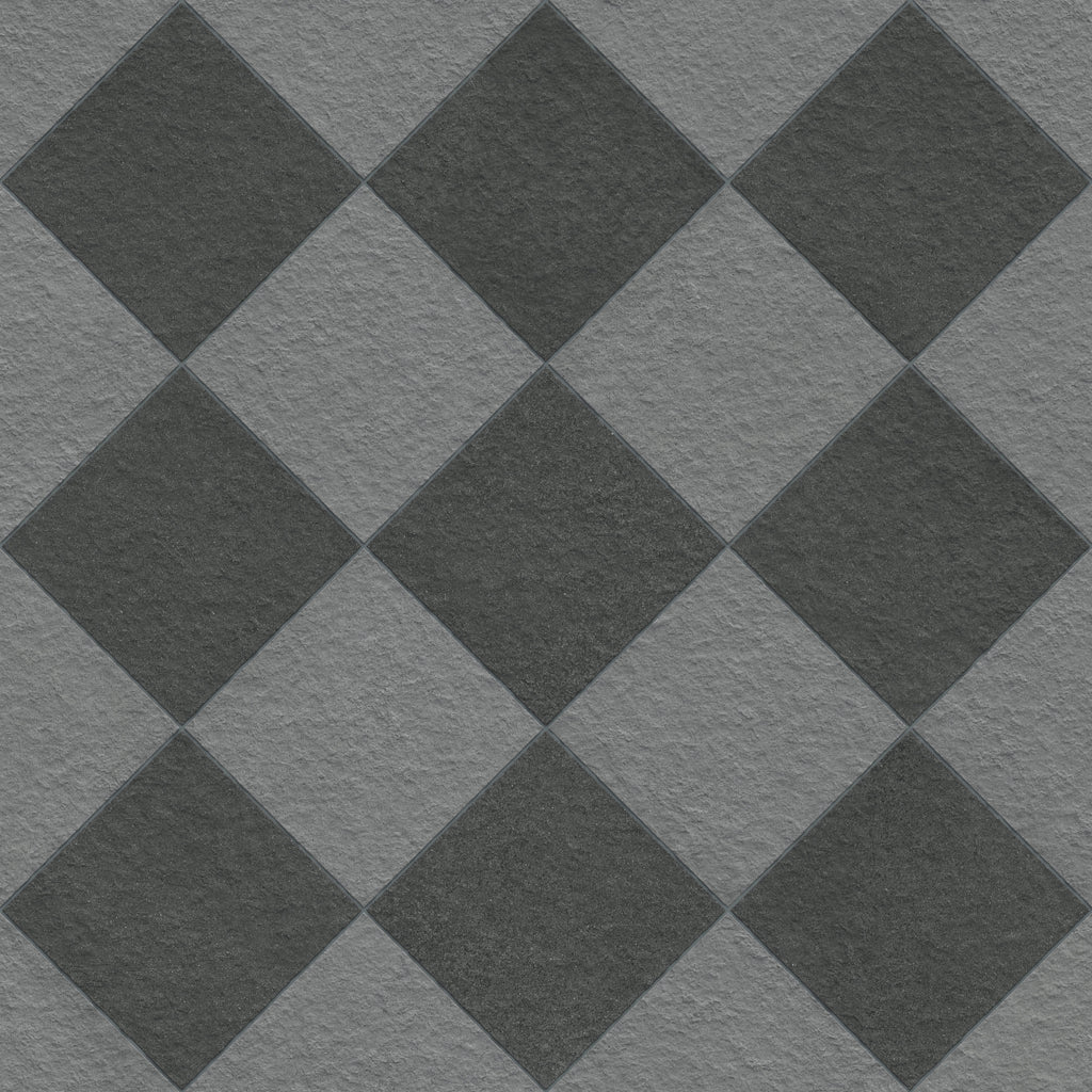 Palmer 12x12 Checkerboard Raw Porcelain Tile in Grey and Nero