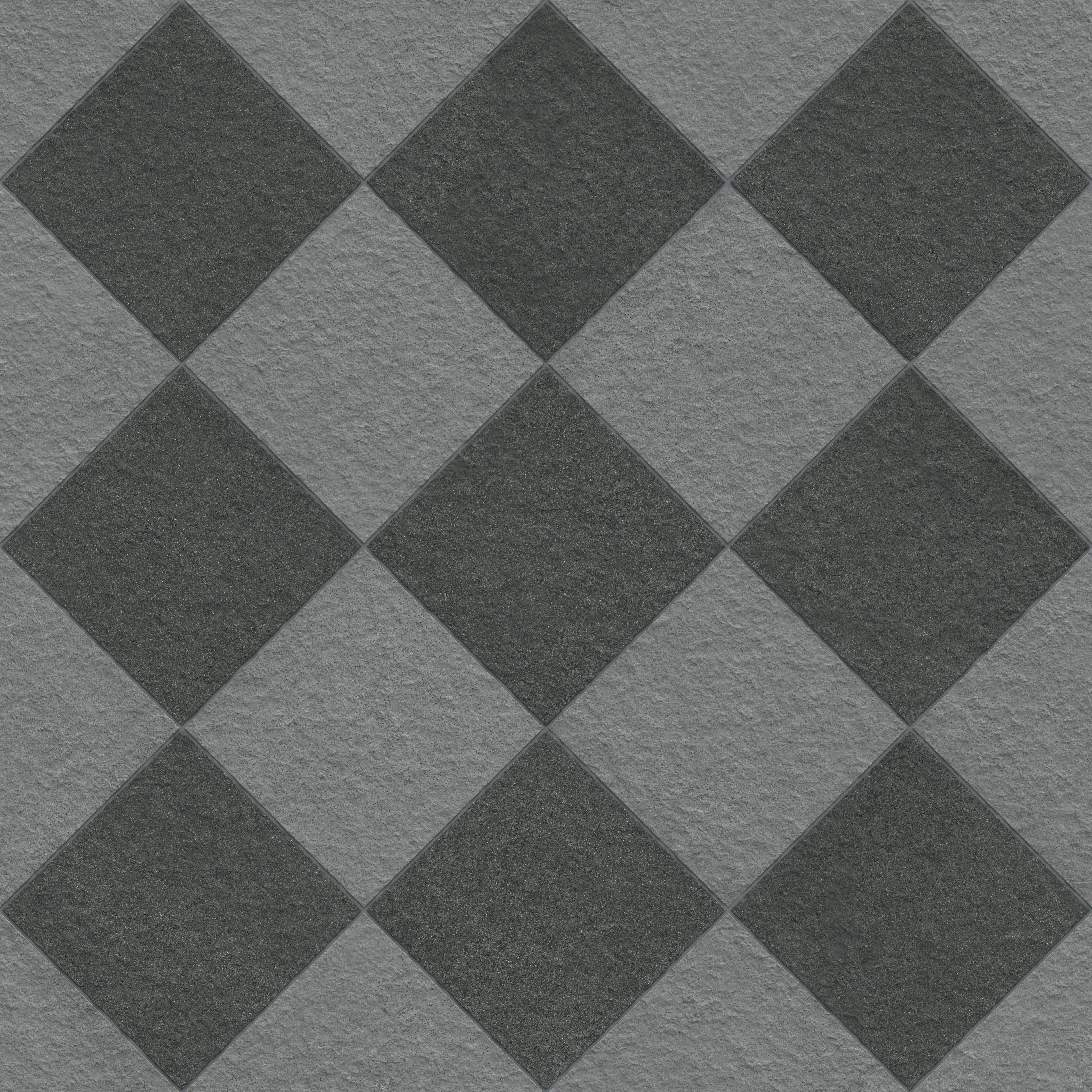 Palmer 12x12 Checkerboard Raw Porcelain Tile in Grey and Nero