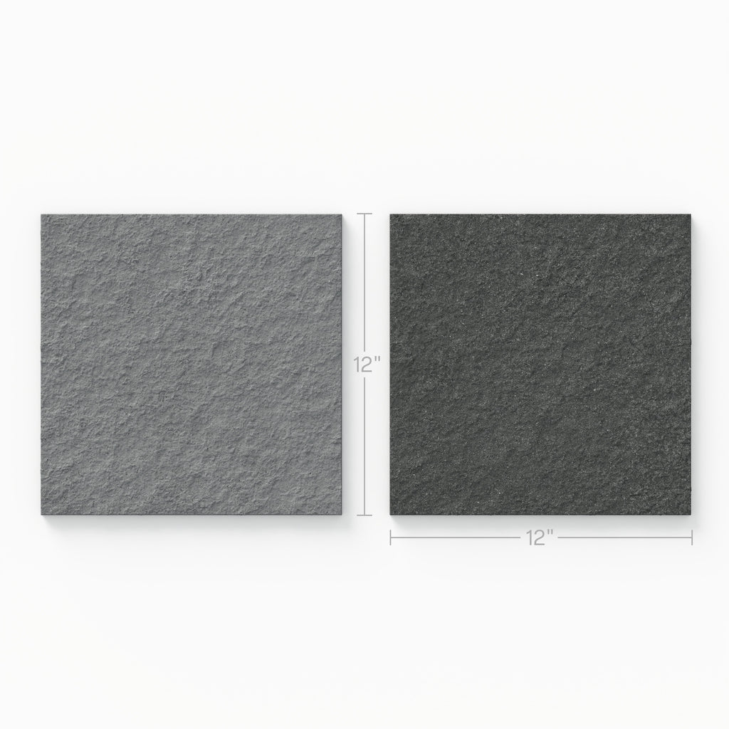 Palmer 12x12 Checkerboard Raw Porcelain Tile in Grey and Nero