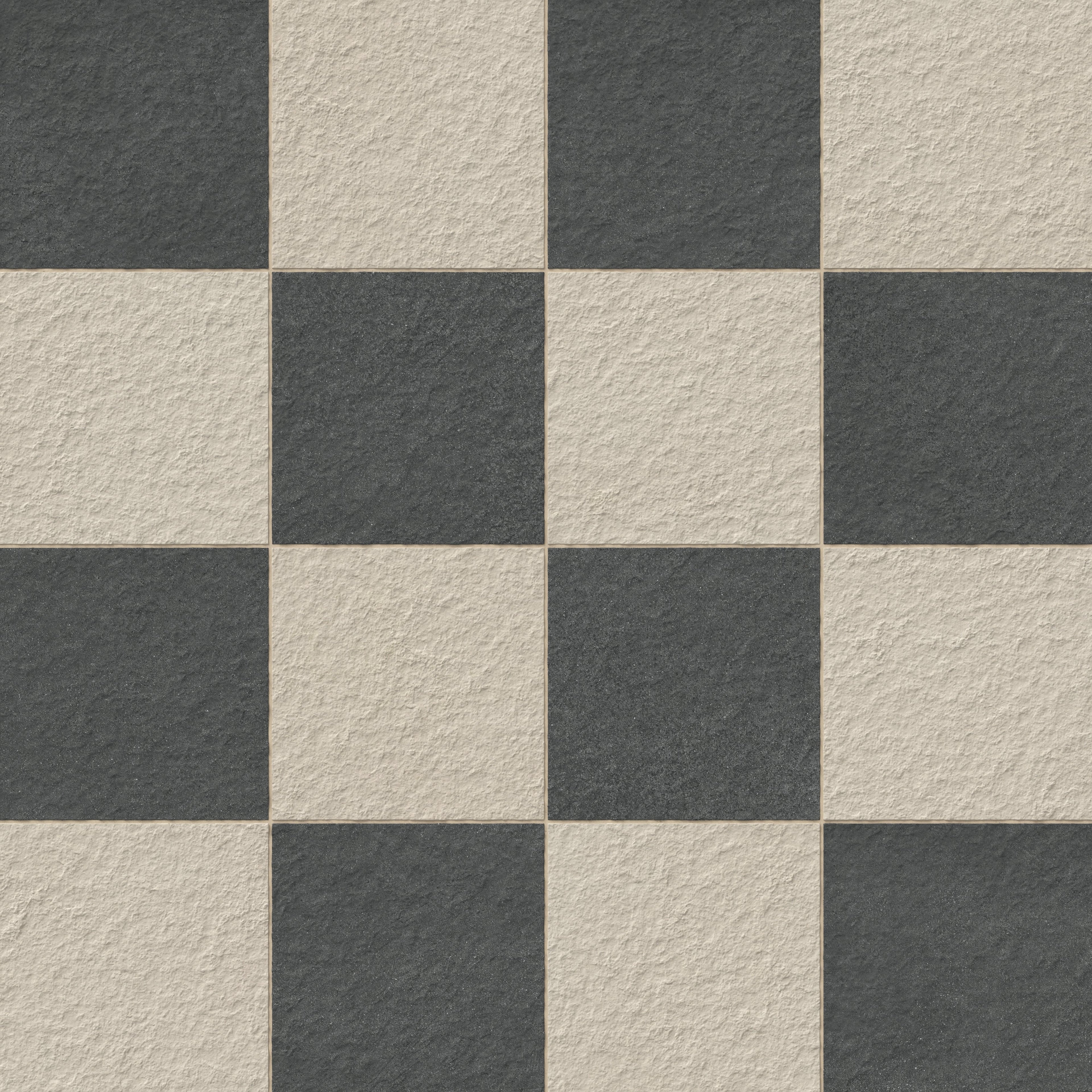 Palmer 12x12 Checkerboard Raw Porcelain Tile in Natural and Nero