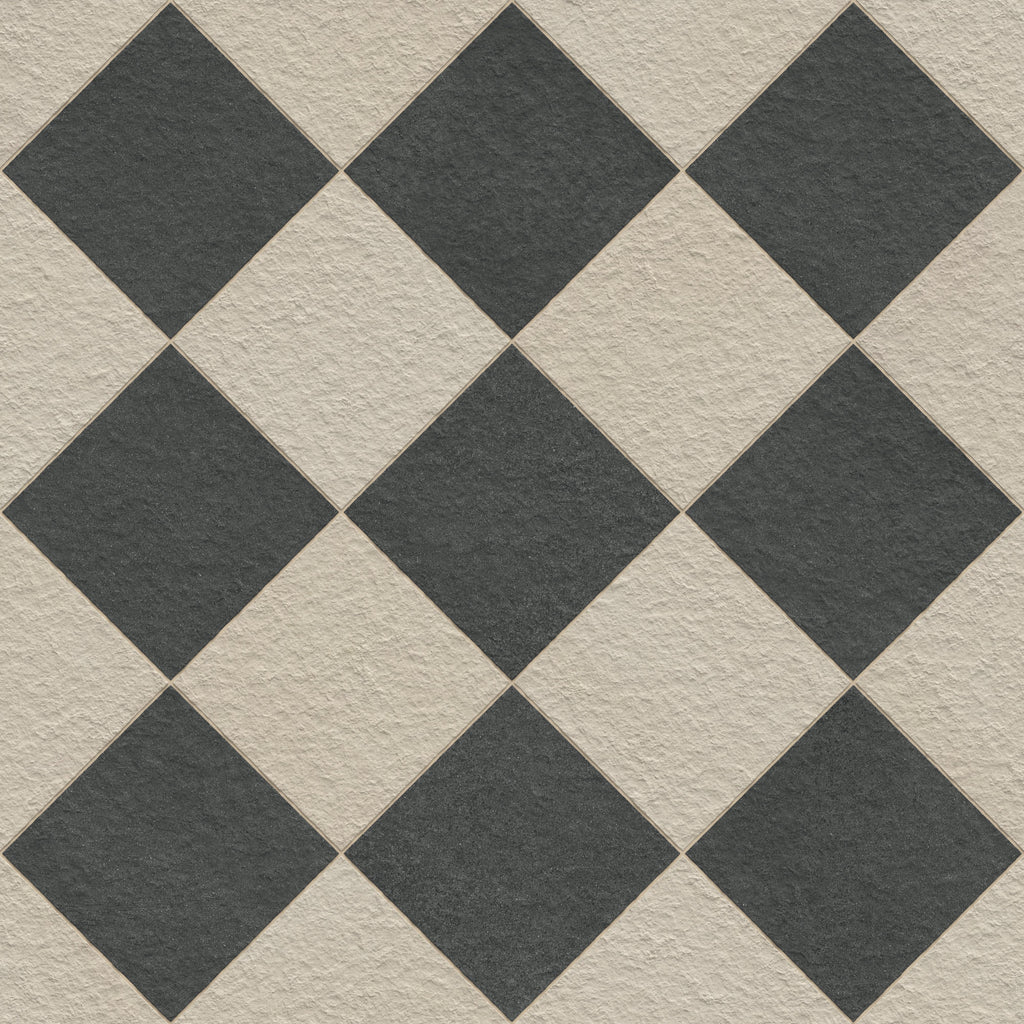 Palmer 12x12 Checkerboard Raw Porcelain Tile in Natural and Nero