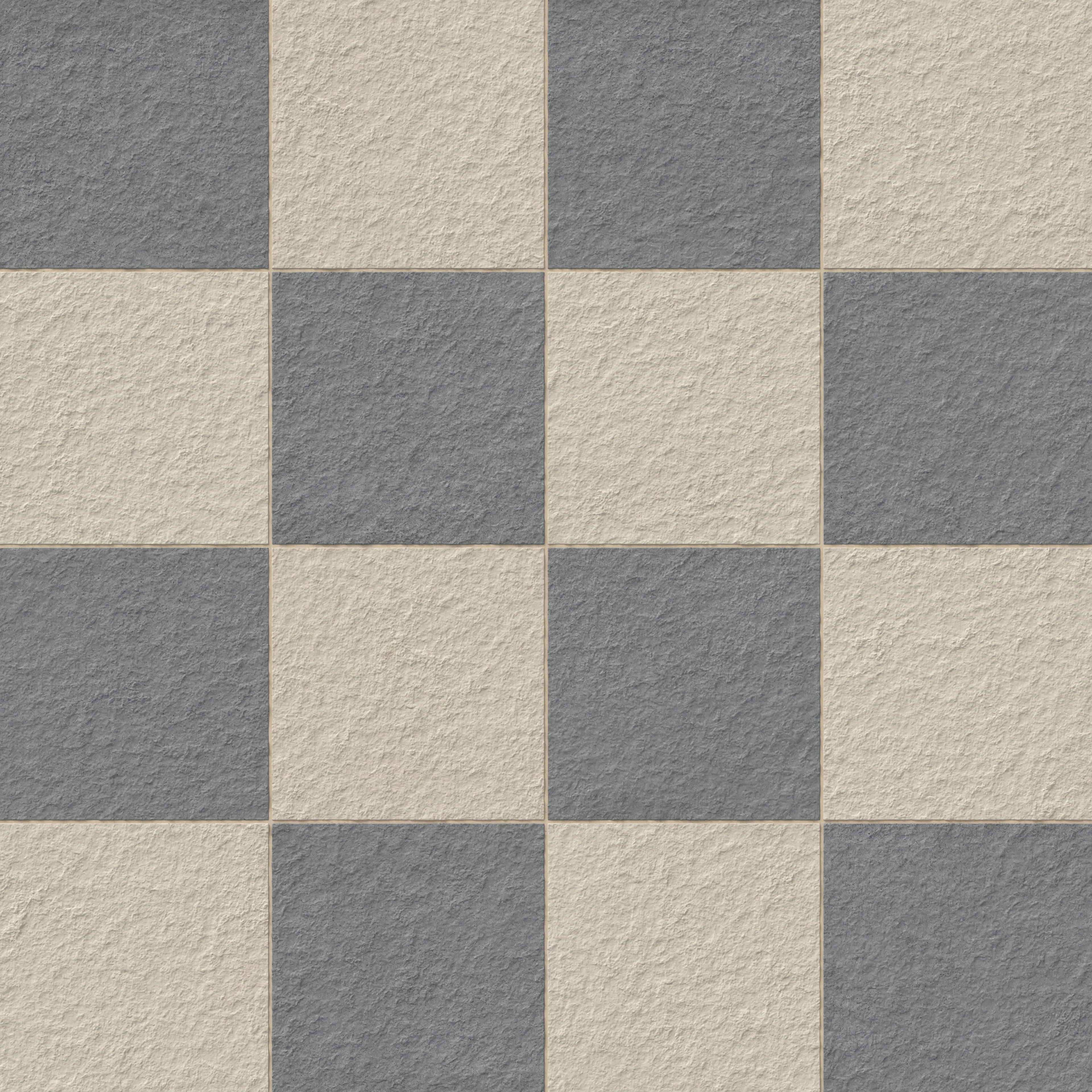 Palmer 12x12 Checkerboard Raw Porcelain Tile in Natural and Grey