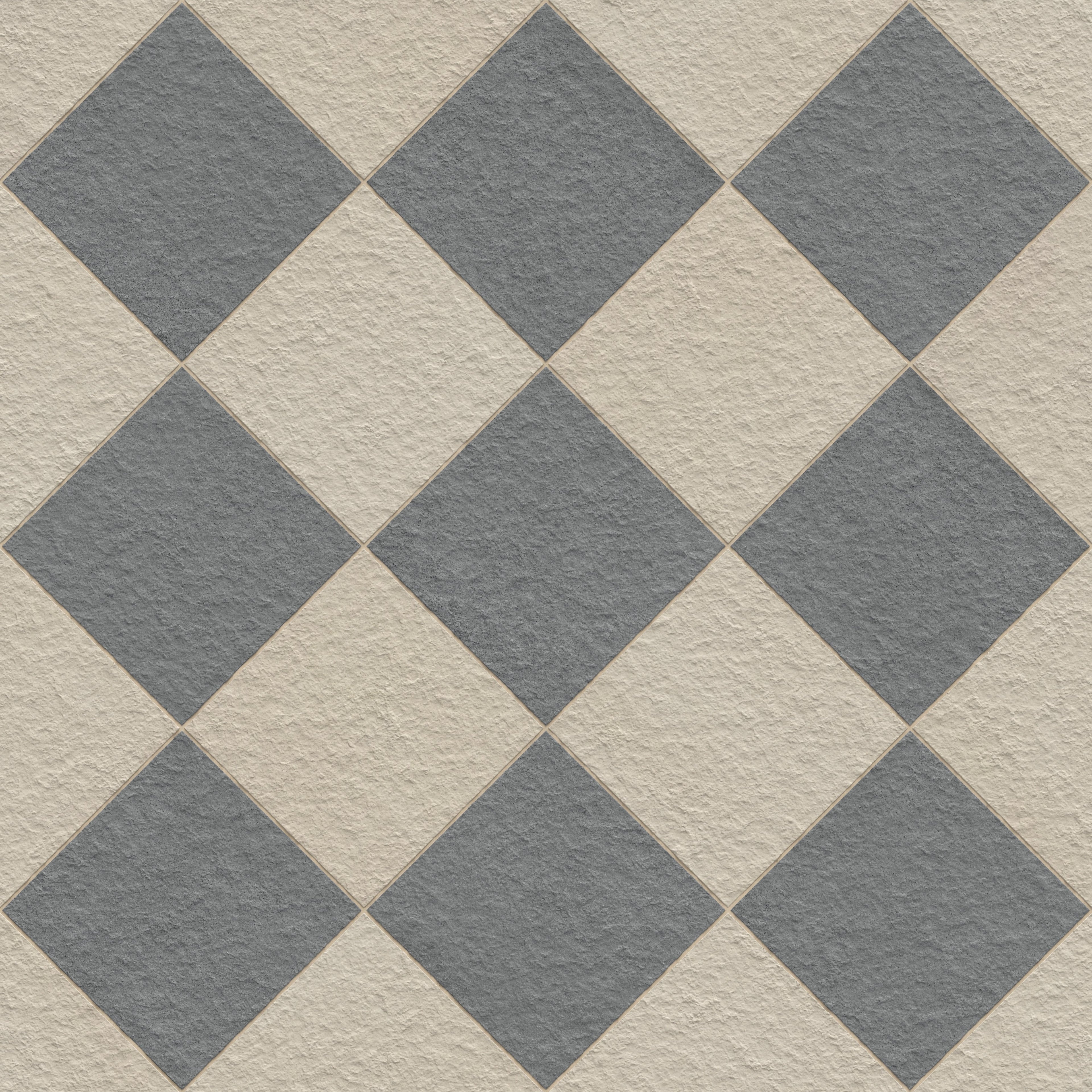Palmer 12x12 Checkerboard Raw Porcelain Tile in Natural and Grey