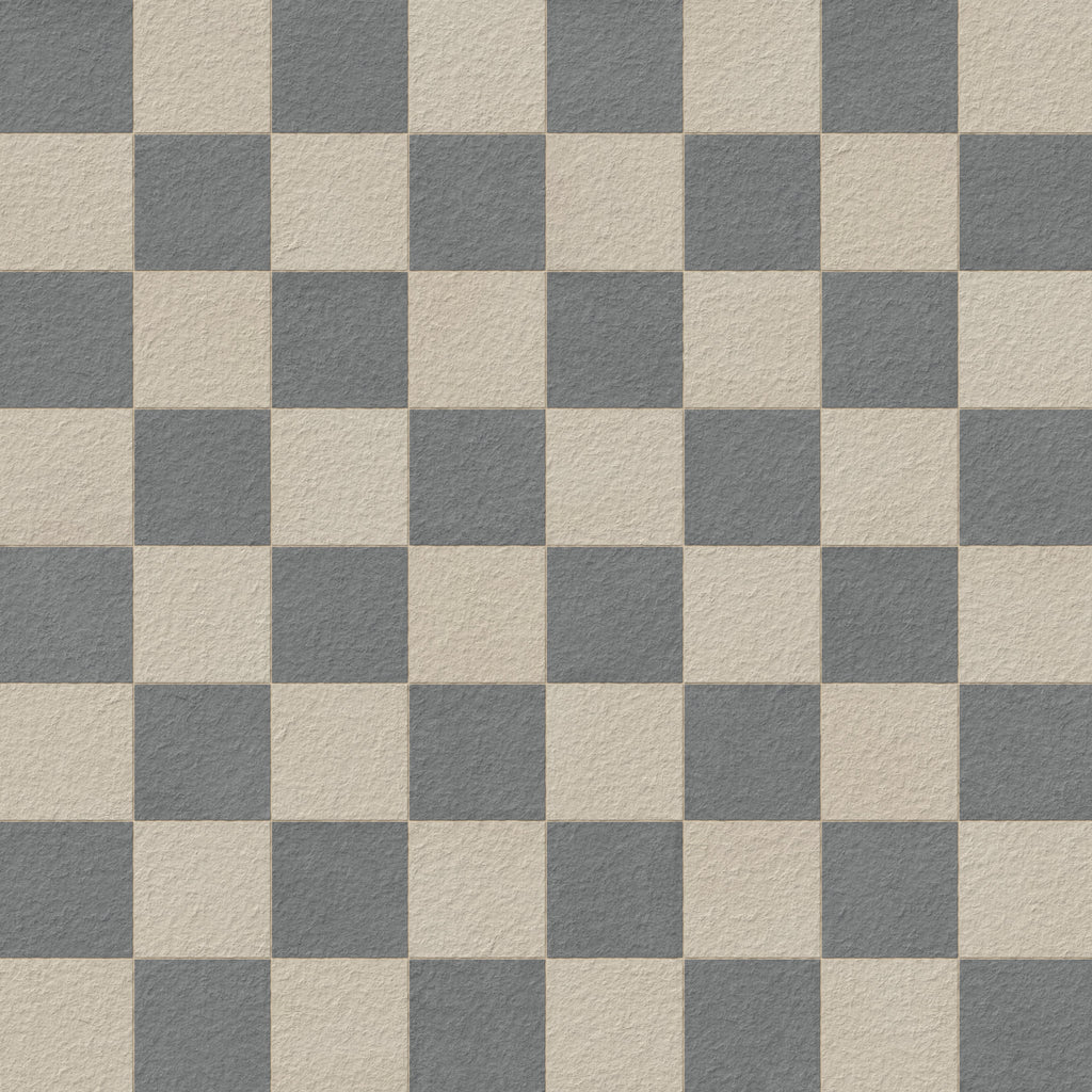 Palmer 12x12 Checkerboard Raw Porcelain Tile in Natural and Grey