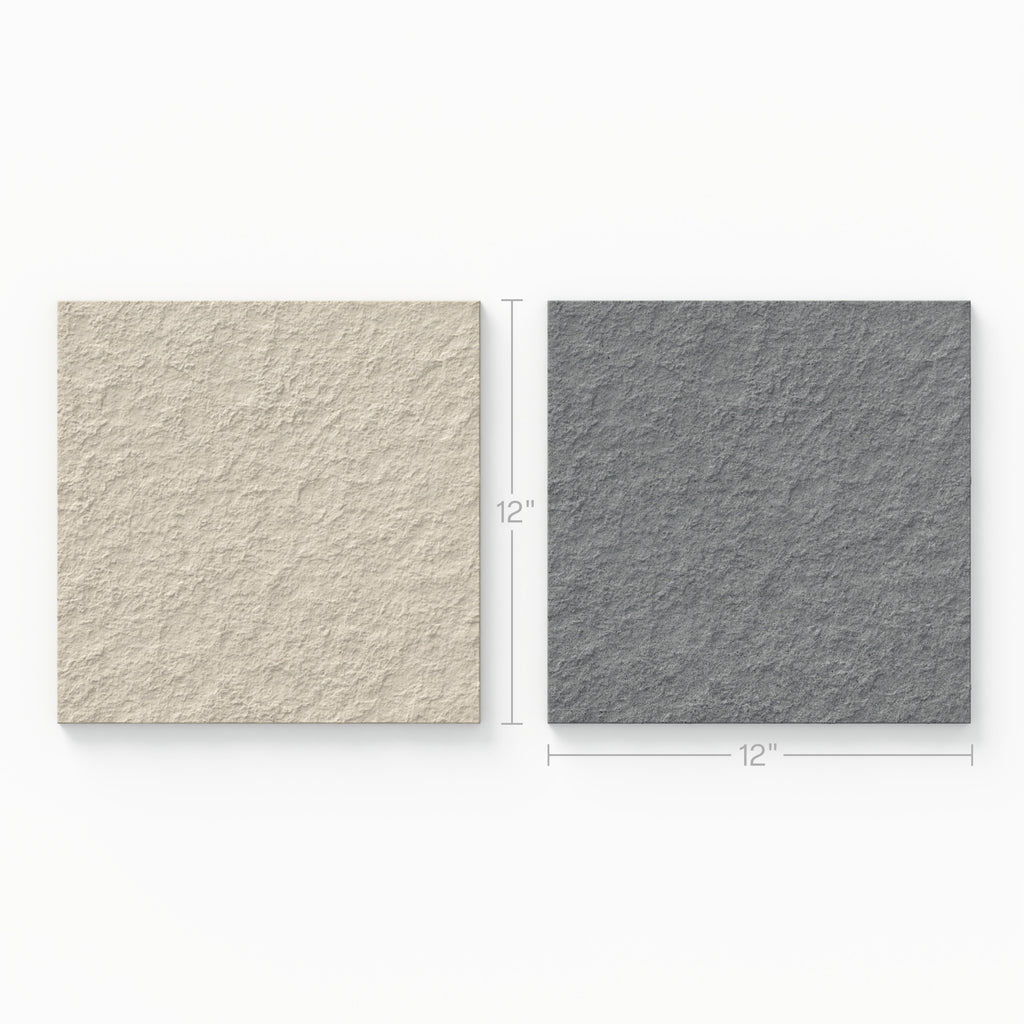 Palmer 12x12 Checkerboard Raw Porcelain Tile in Natural and Grey