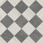 Wren 12x12 Checkerboard Grip 2cm Porcelain Paver Tile in Charcoal & Oat