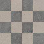 Wren 12x12 Checkerboard Grip 2cm Porcelain Paver Tile in Charcoal & Dune