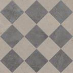 Wren 12x12 Checkerboard Grip 2cm Porcelain Paver Tile in Charcoal & Dune