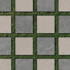 Wren 12x12 Checkerboard Grip 2cm Porcelain Paver Tile in Charcoal & Dune