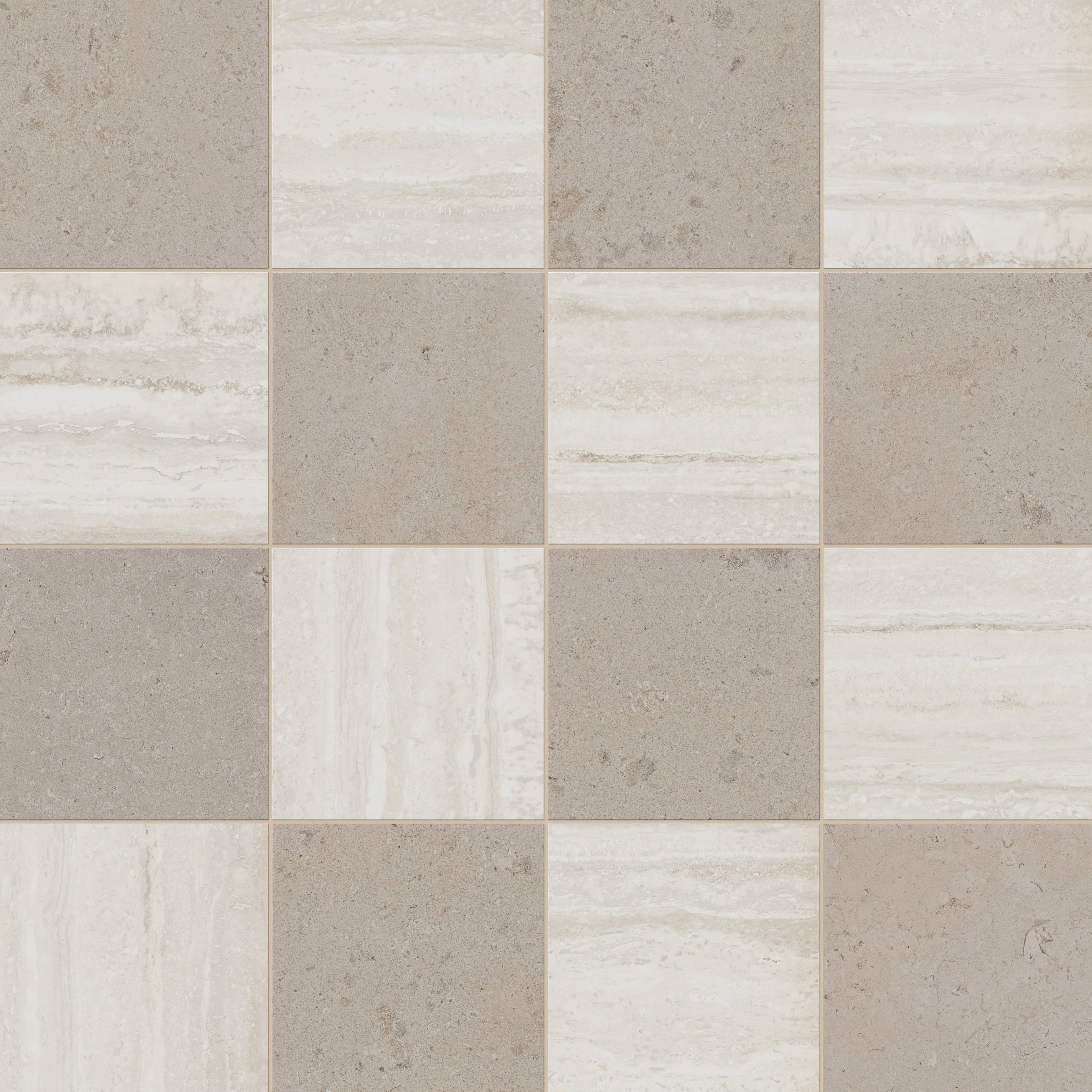 Wren 12x12 Checkerboard Grip 2cm Porcelain Paver Tile in Dune & Oat