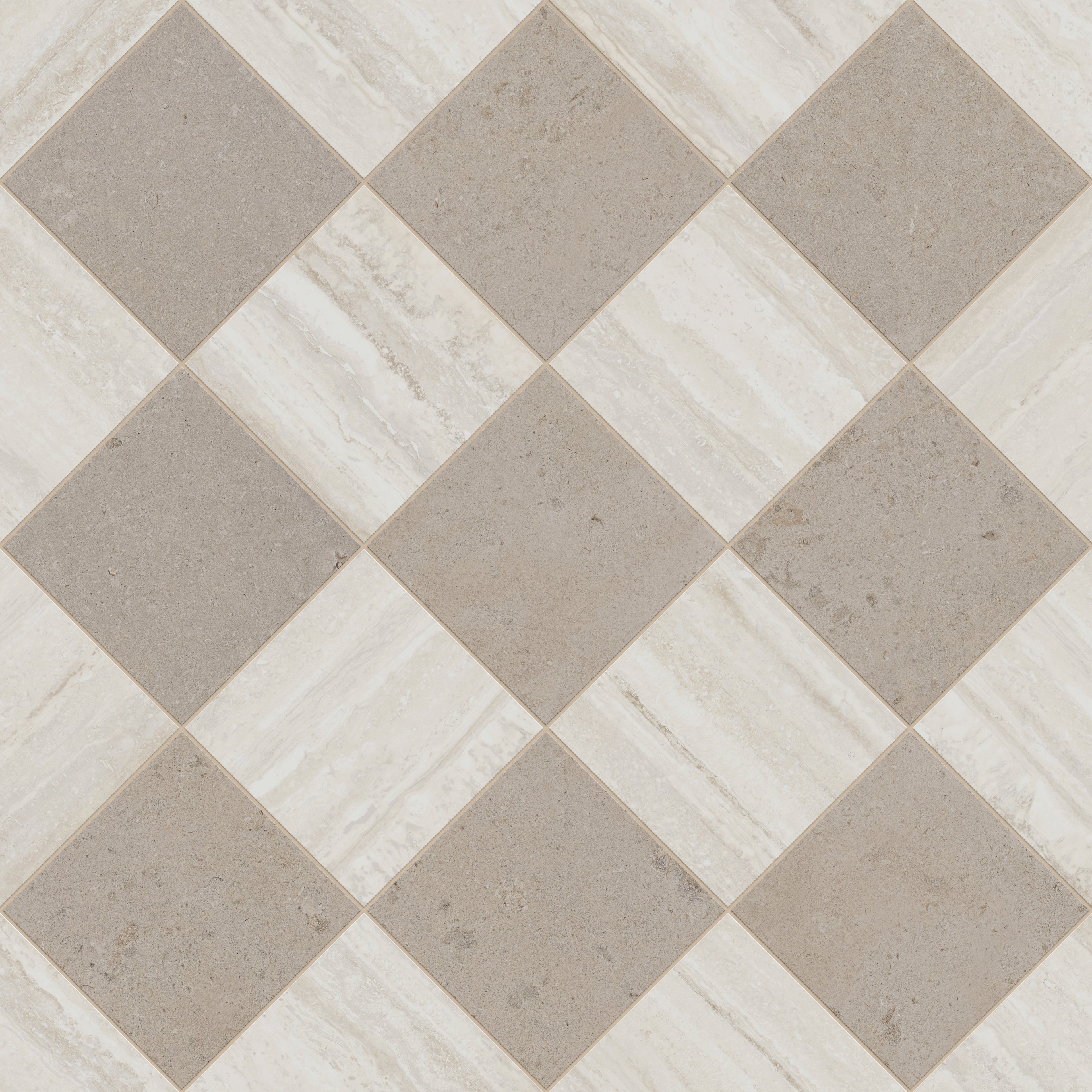 Wren 12x12 Checkerboard Grip 2cm Porcelain Paver Tile in Dune & Oat