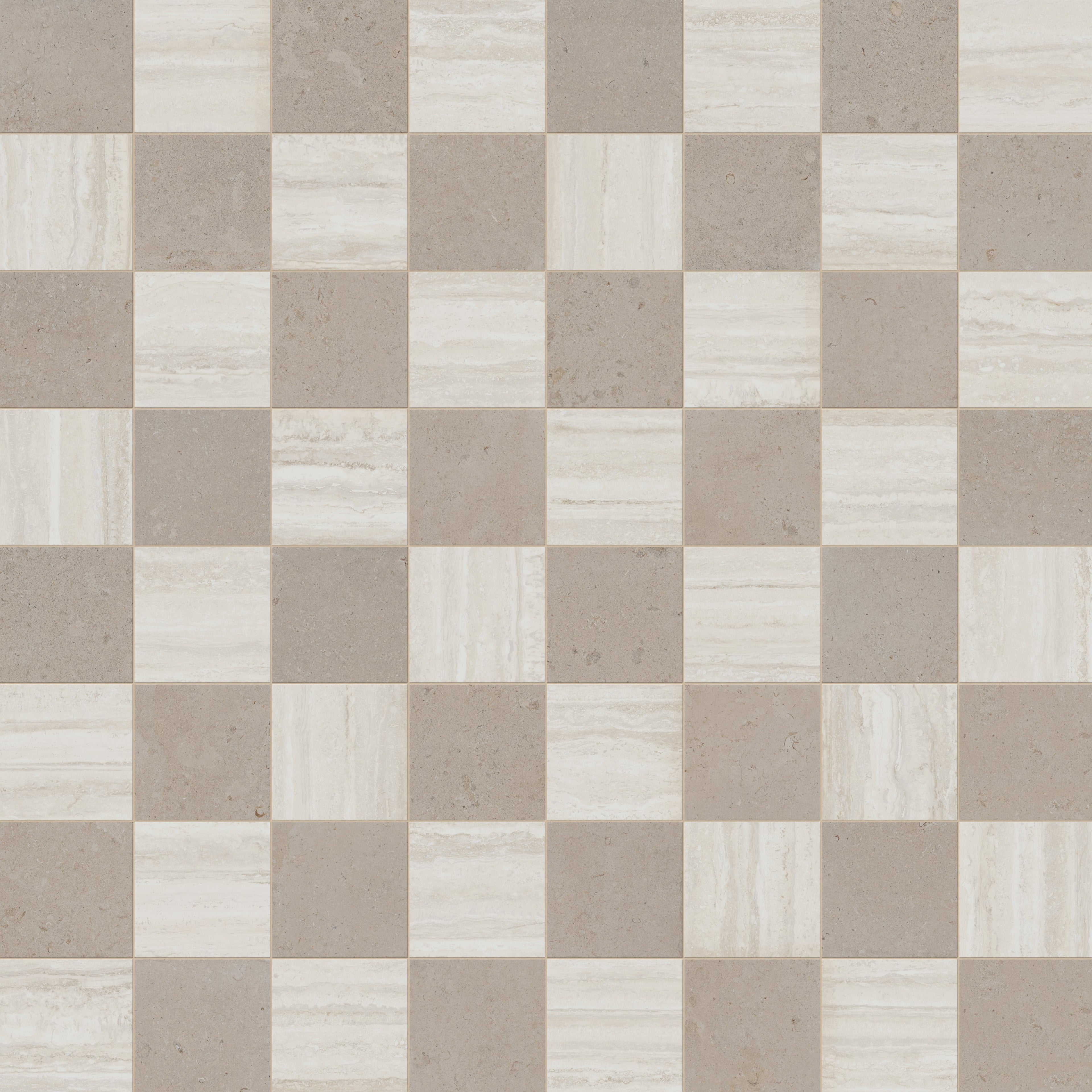 Wren 12x12 Checkerboard Grip 2cm Porcelain Paver Tile in Dune & Oat