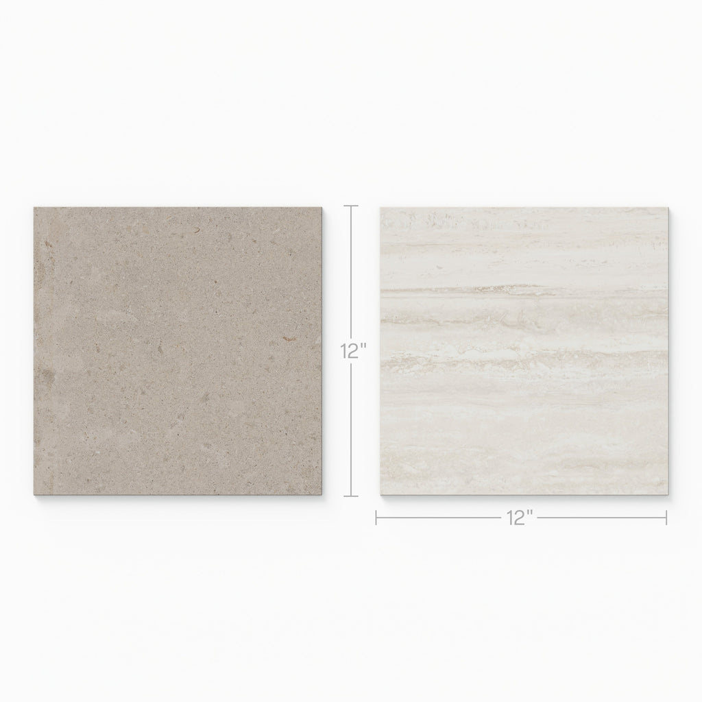 Wren 12x12 Checkerboard Grip 2cm Porcelain Paver Tile in Dune & Oat