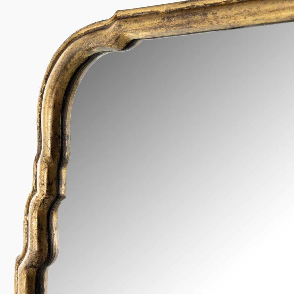 Clementine  Mirror in Antiqued Gold Leaf