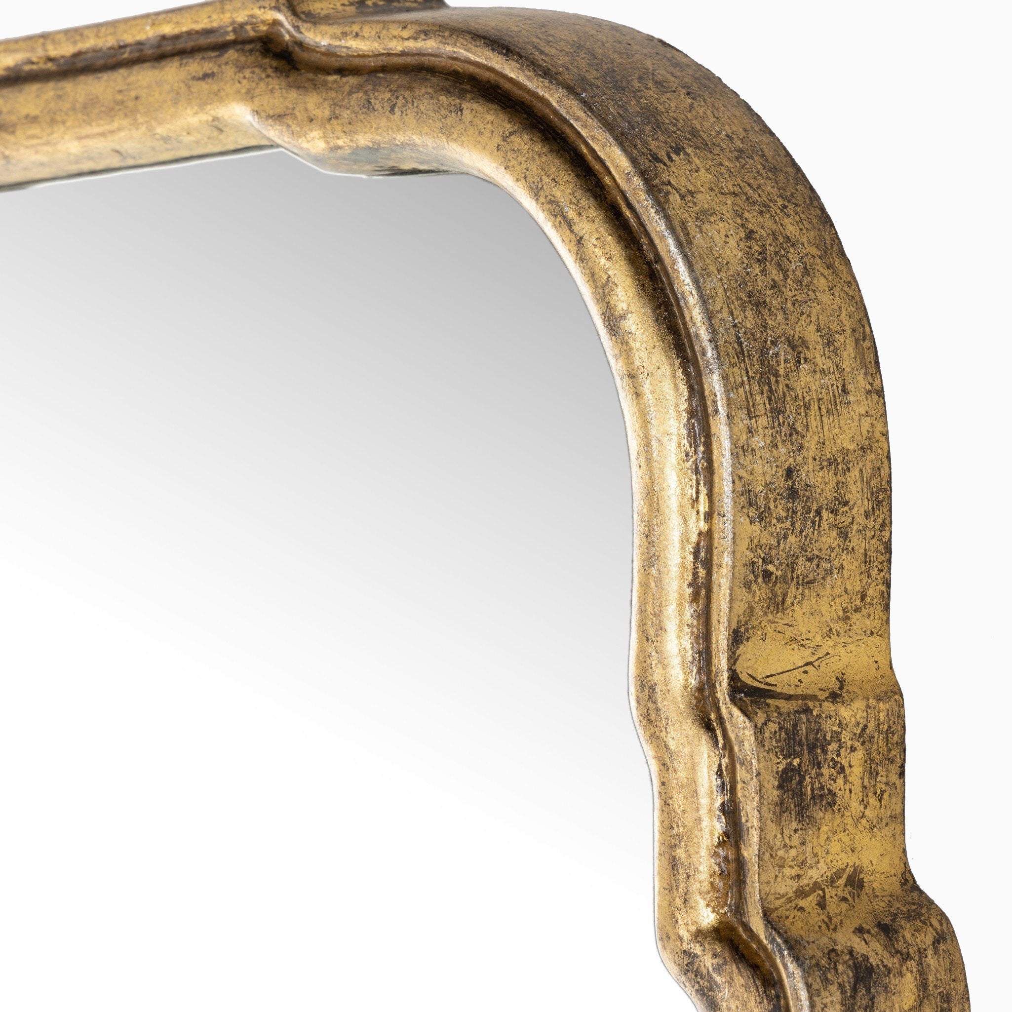 Clementine  Mirror in Antiqued Gold Leaf