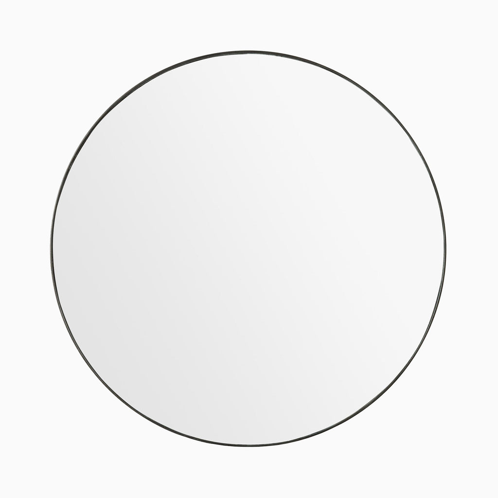 Tristan Round Mirror in Rustic Black