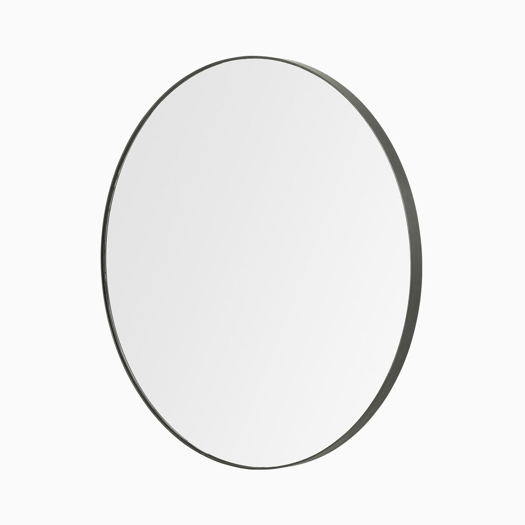 Tristan Round Mirror in Rustic Black