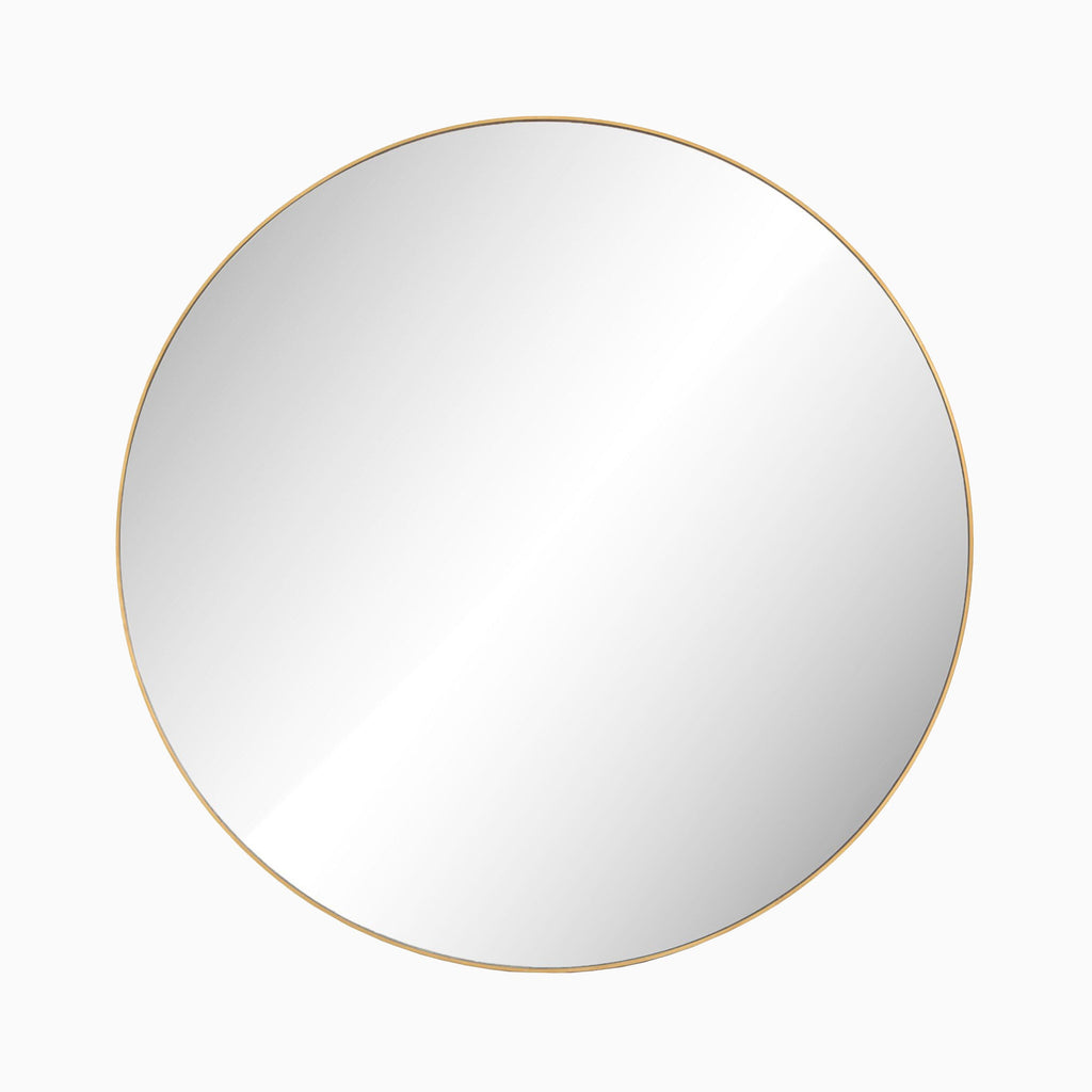 Tristan Round Mirror in Polished Brass