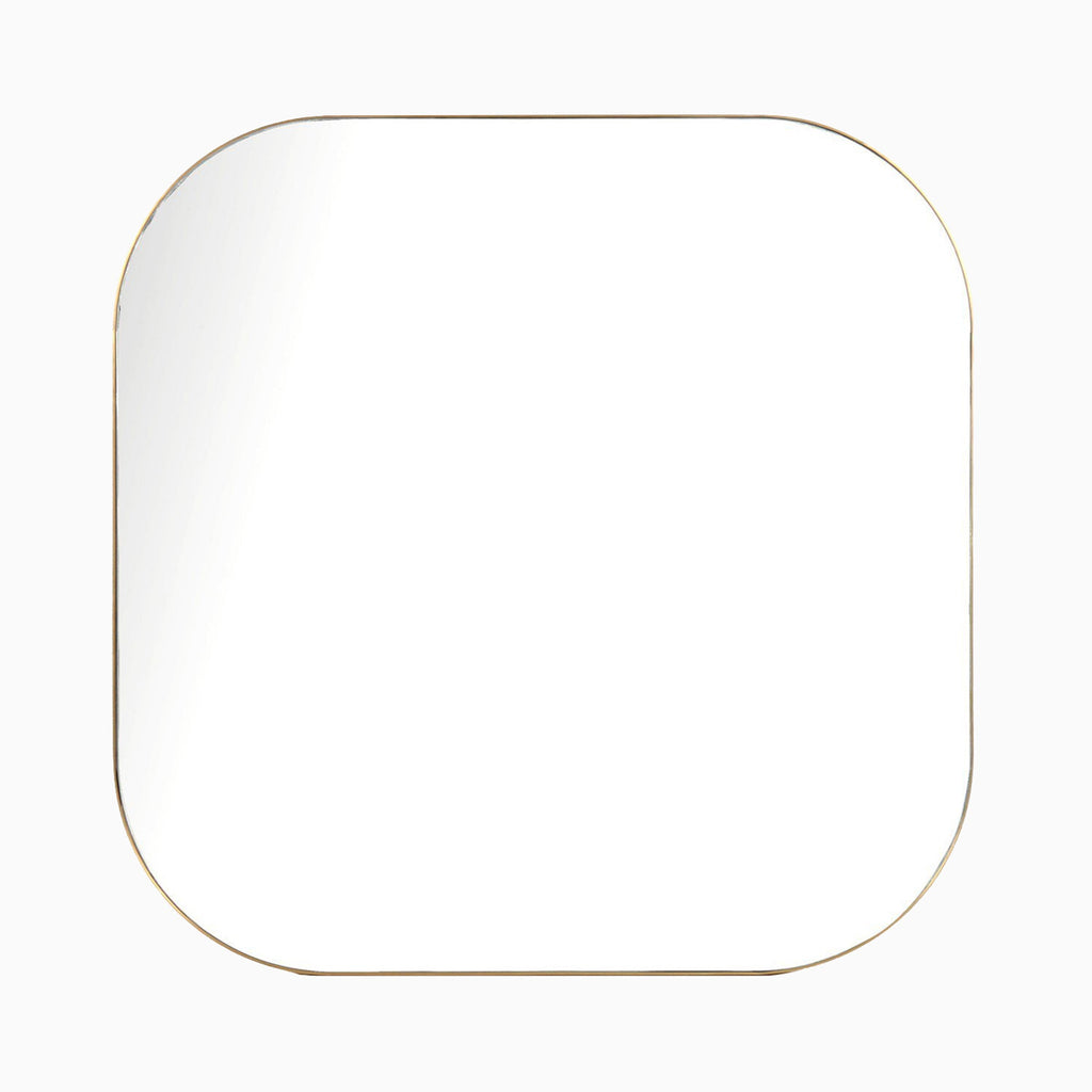 Tristan Square Mirror in Polished Brass
