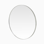 Tristan Round Mirror in Shiny Steel