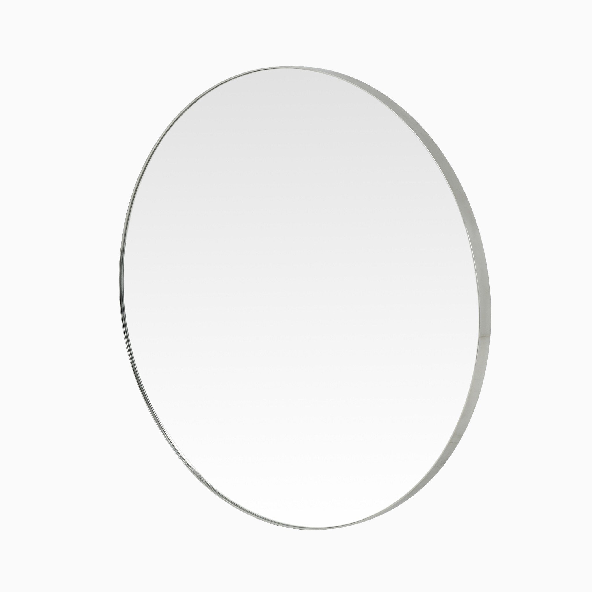 Tristan Round Mirror in Shiny Steel