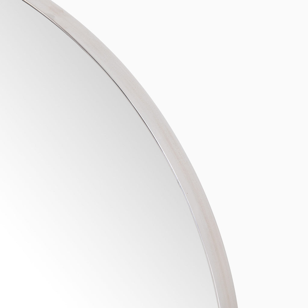 Tristan Round Mirror in Shiny Steel