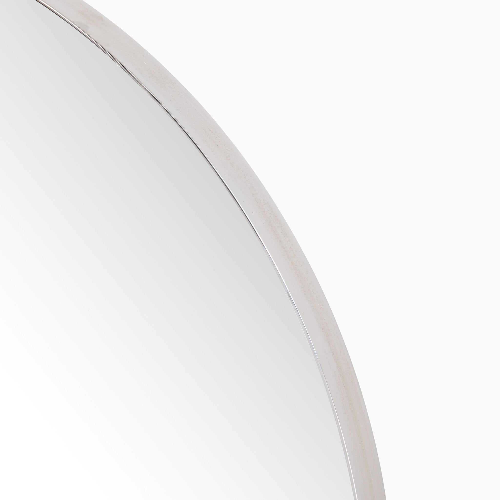 Tristan Round Mirror in Shiny Steel