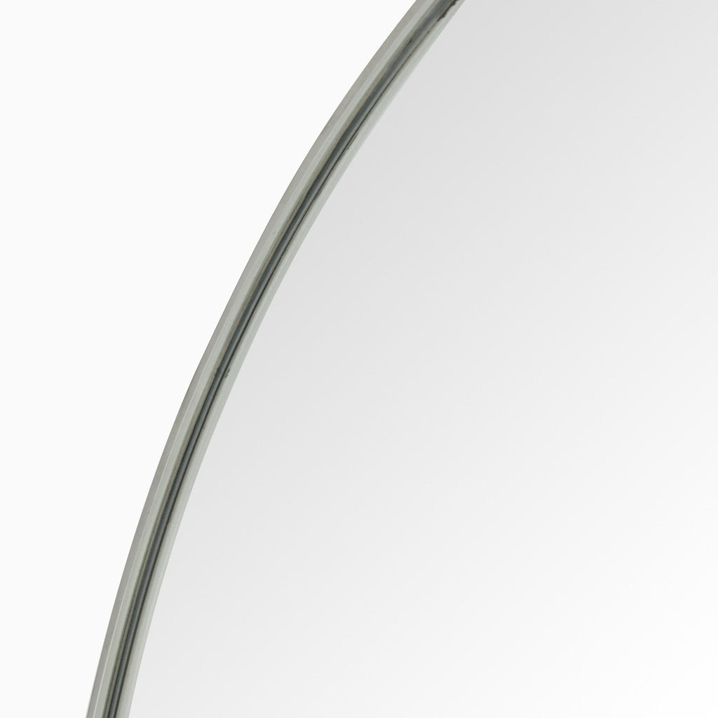 Tristan Round Mirror in Shiny Steel