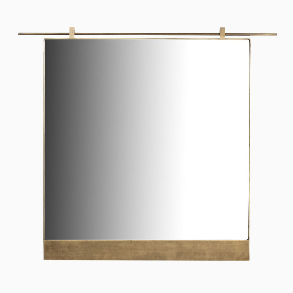 Clancy Mirror in Antique Brass